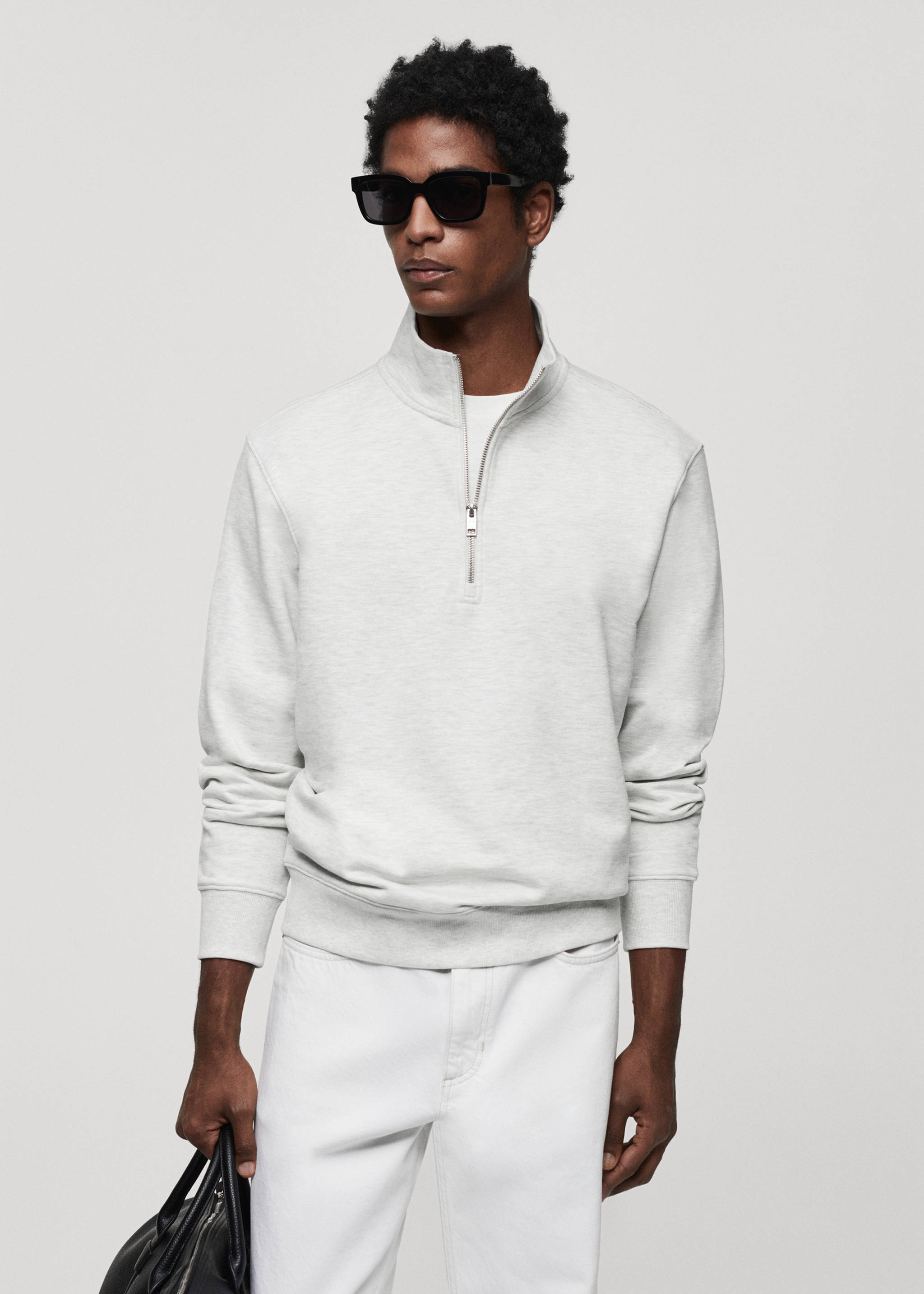Sweat-shirt coton zip - Plan moyen