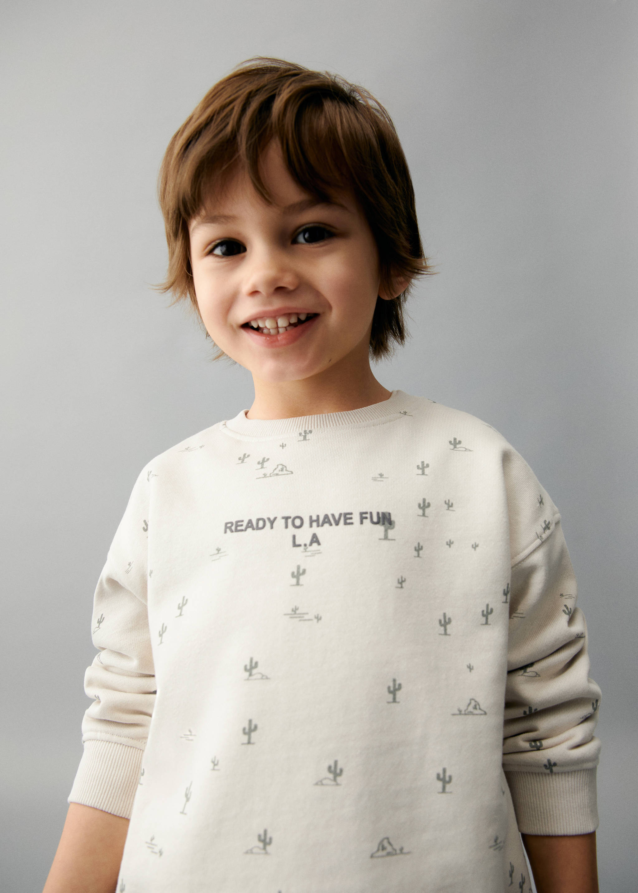 Gemustertes Sweatshirt mit Aufschrift - Detail des Artikels 1