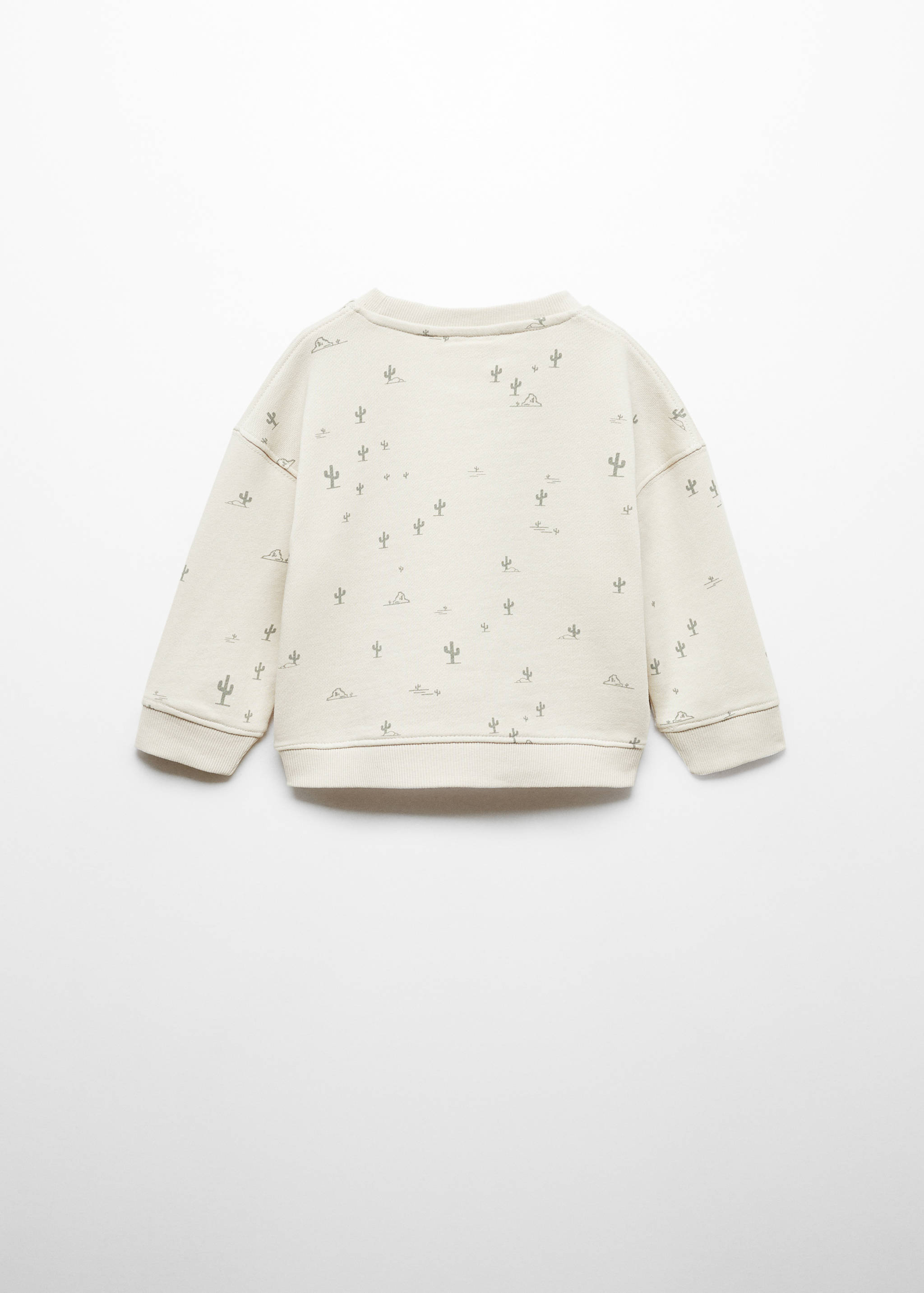 Gemustertes Sweatshirt mit Aufschrift - Rückseite des Artikels