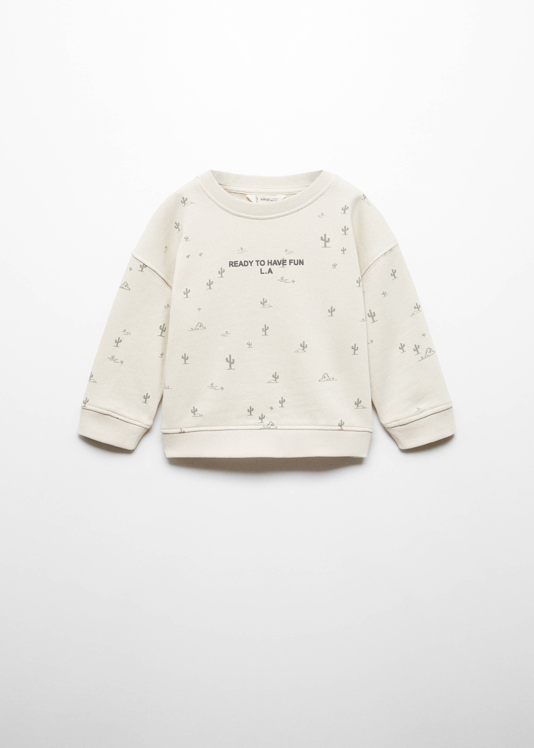 Gemustertes Sweatshirt mit Aufschrift - Artikel ohne Model