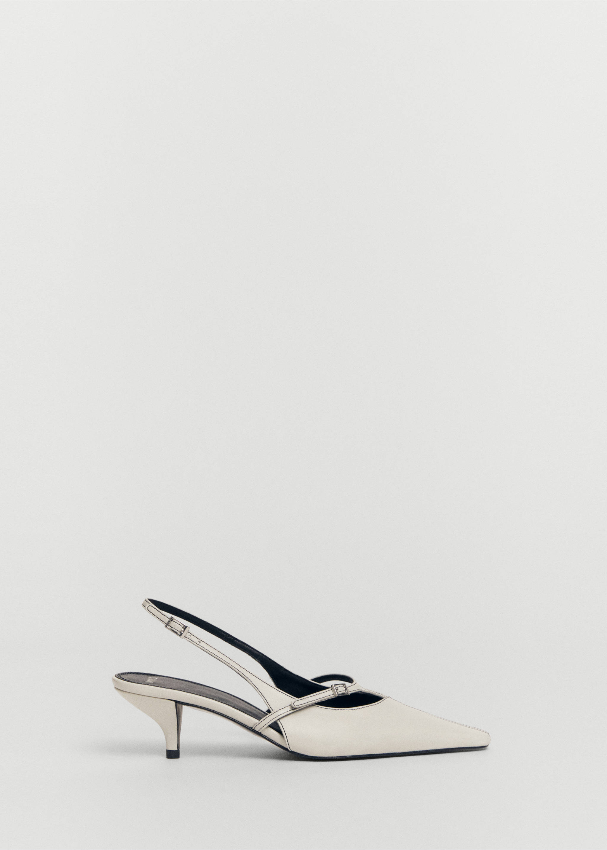 Leather heeled slingback shoes with buckles - Article without model, White. Ref: 67014482-00.