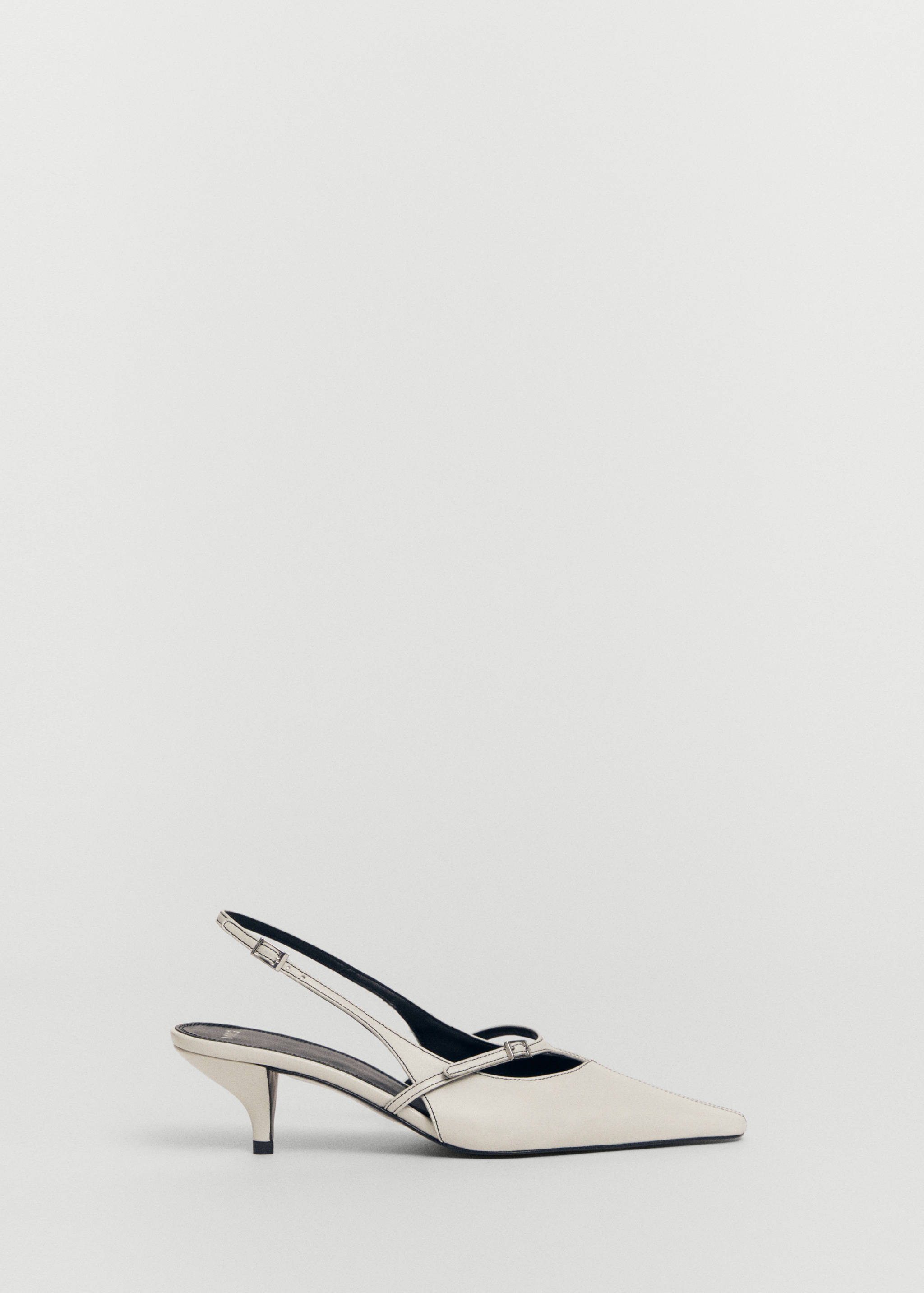 Leather heeled slingback shoes with buckles - Article without model