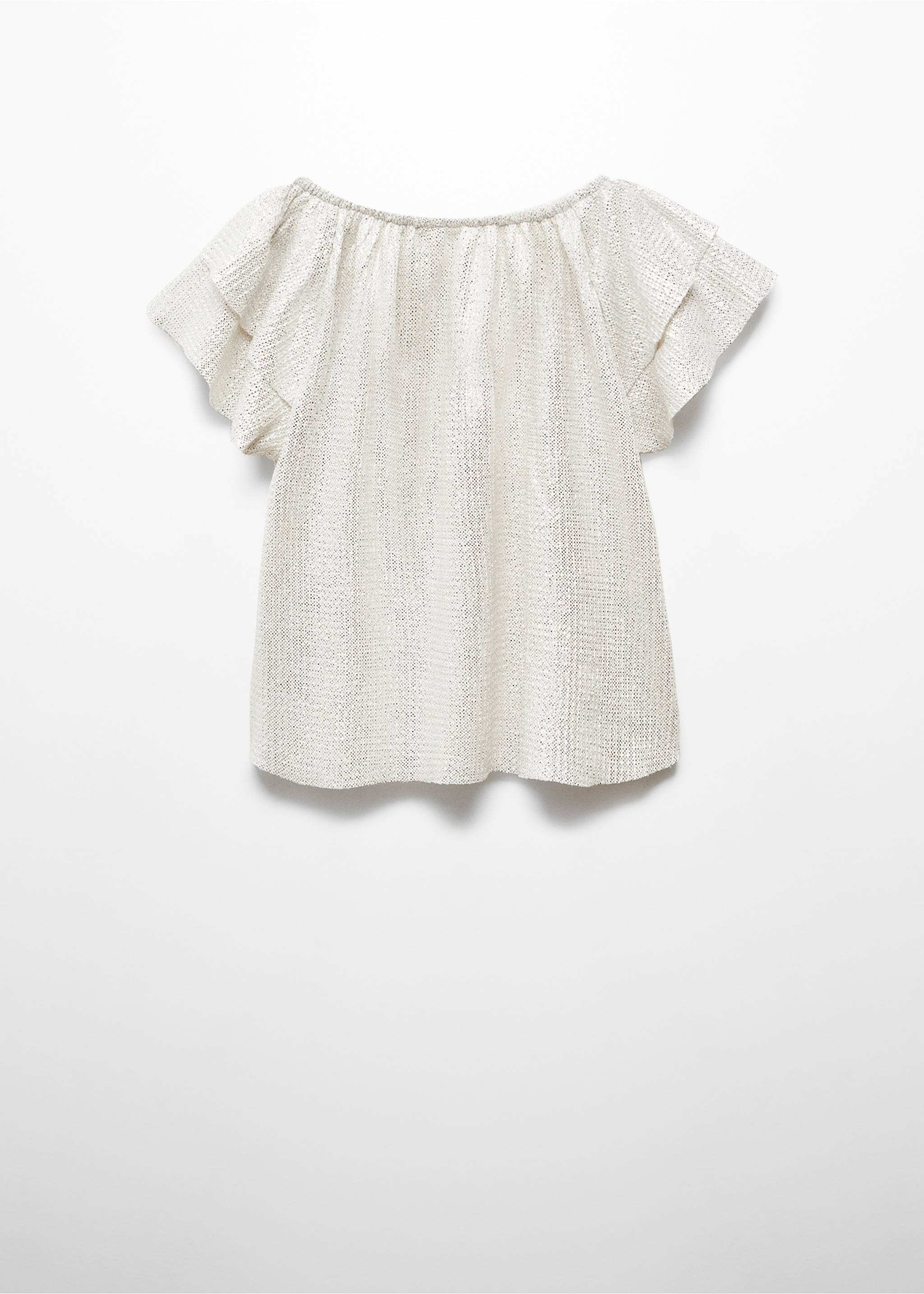 Shiny textured t-shirt - Reverse of the article, Silver. Ref: 67014774-00.