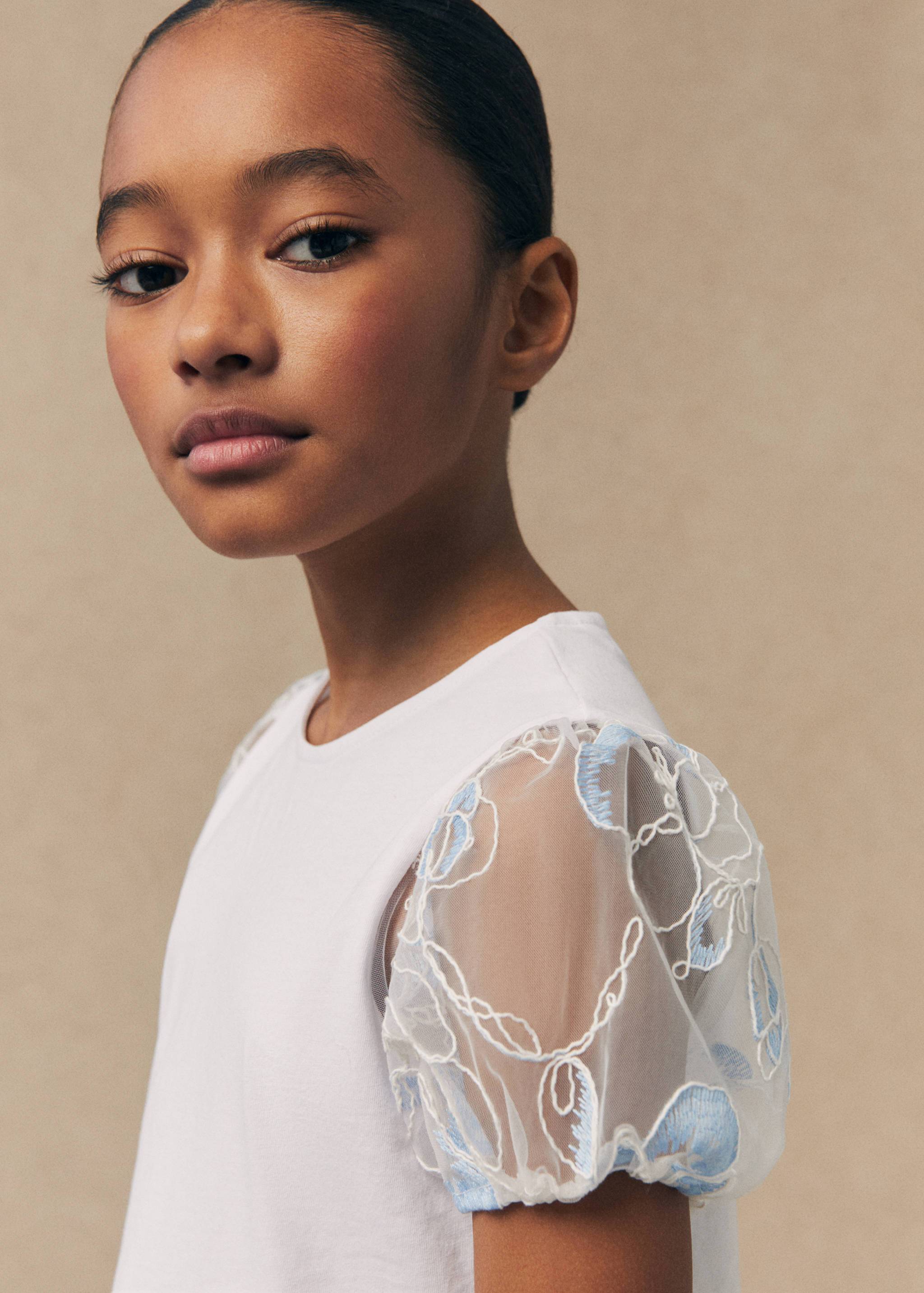 T-shirt manches courtes brodé - Plan moyen