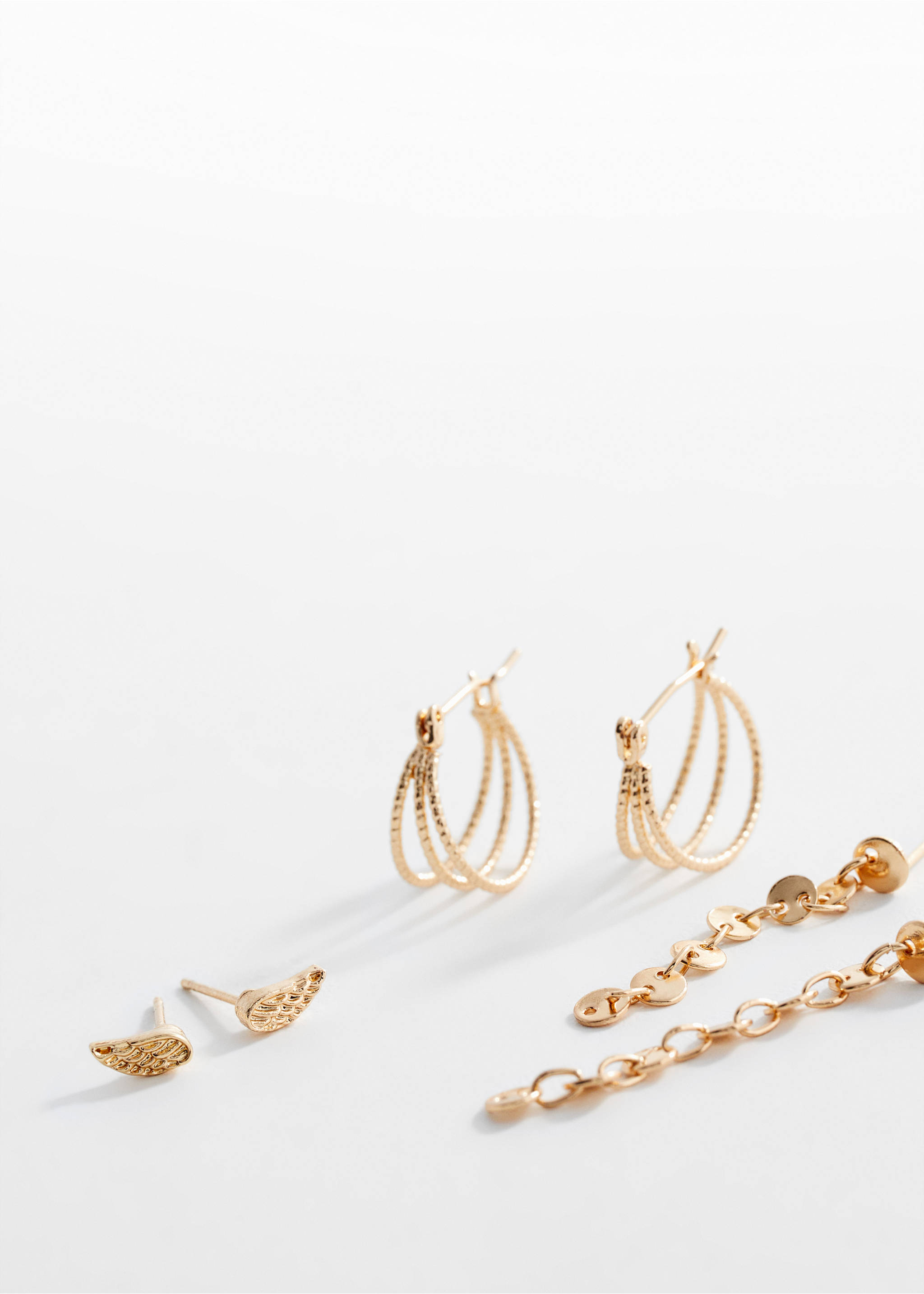 Pack of 3 earrings - Medium plane, Gold. Ref: 67014782-00.