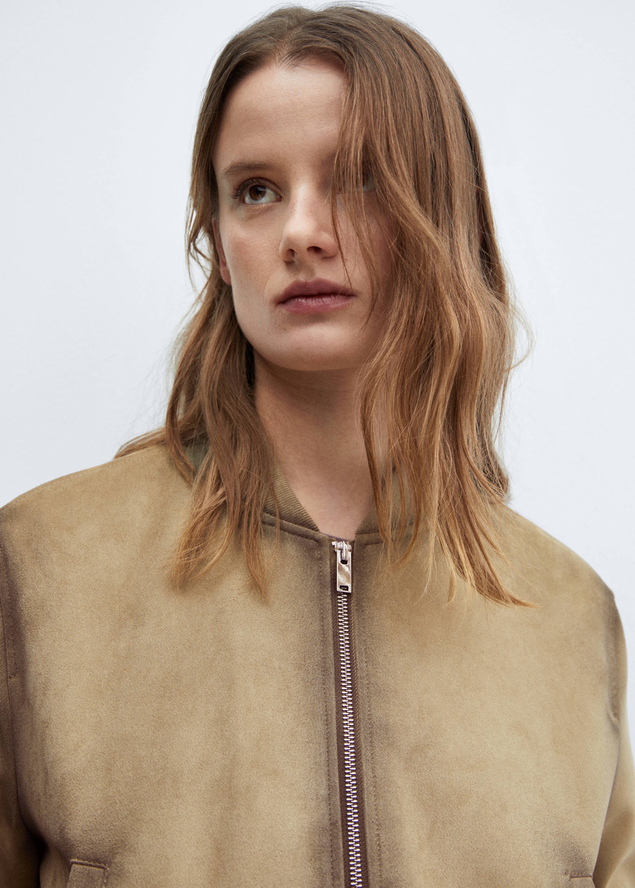Worn faux-leather bomber jacket - Details of the article 1