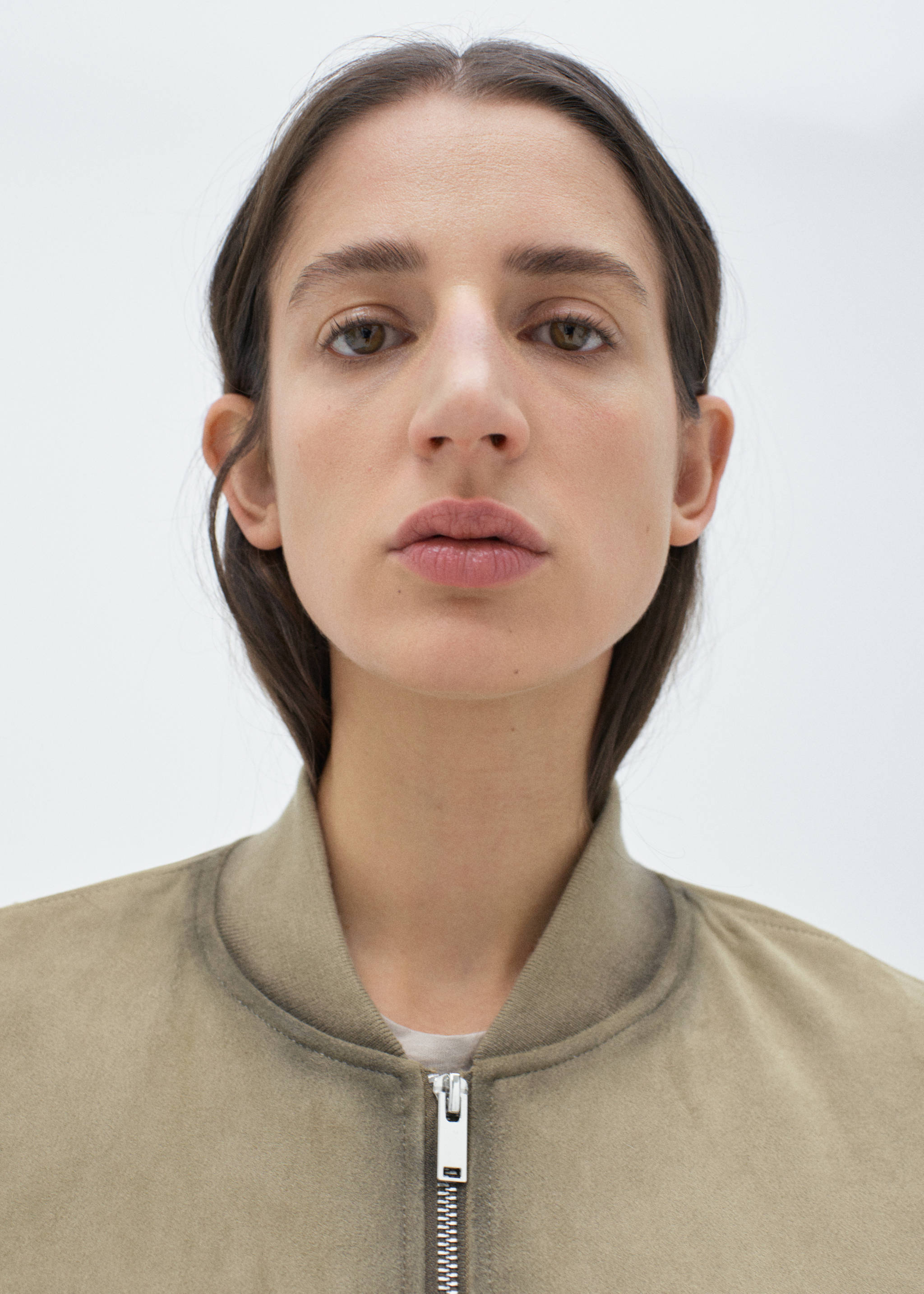 Worn faux-leather bomber jacket - Details of the article 7