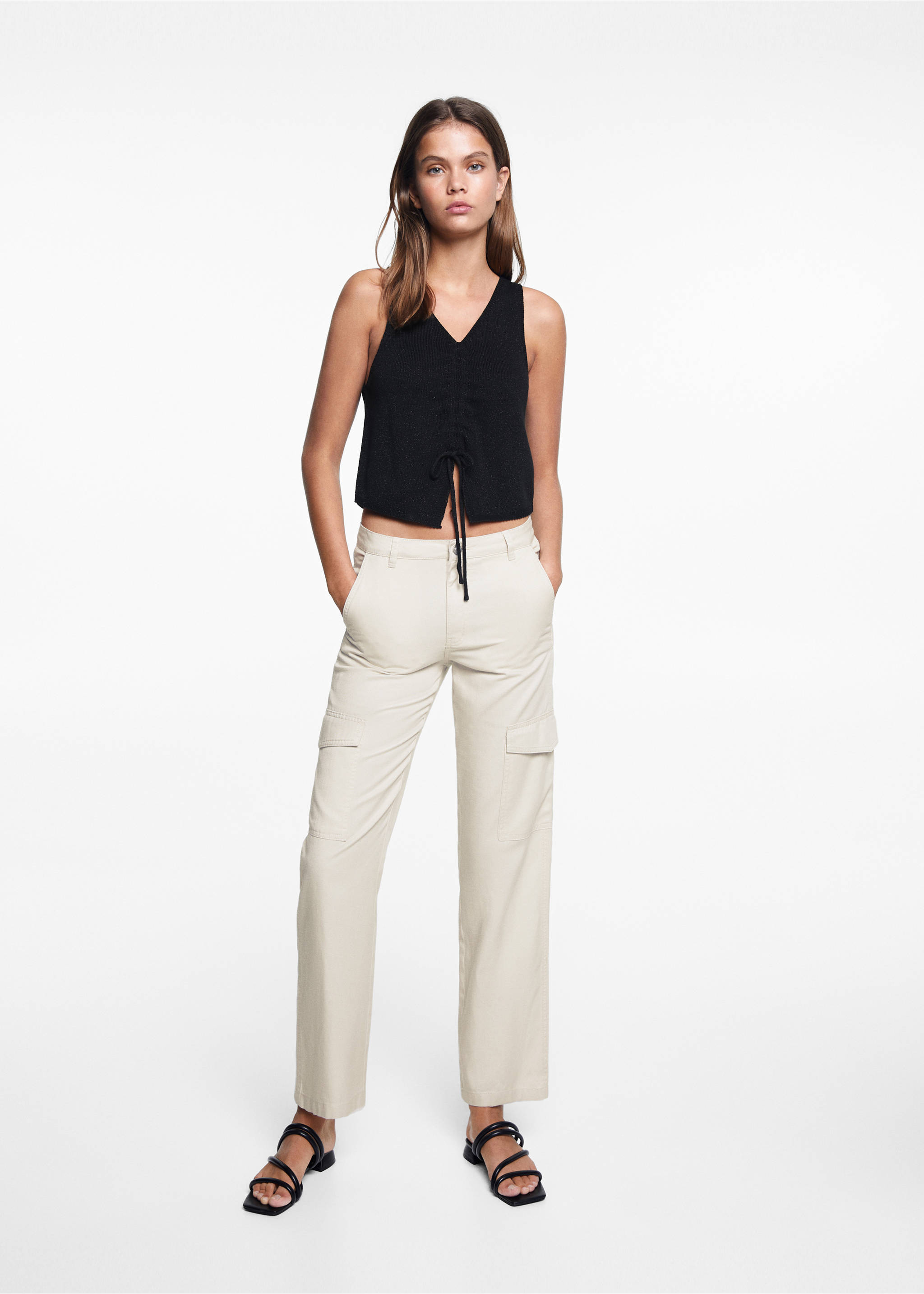 Straight cargo trousers - General plane, Light/Pastel Grey. Ref: 67015147-00.