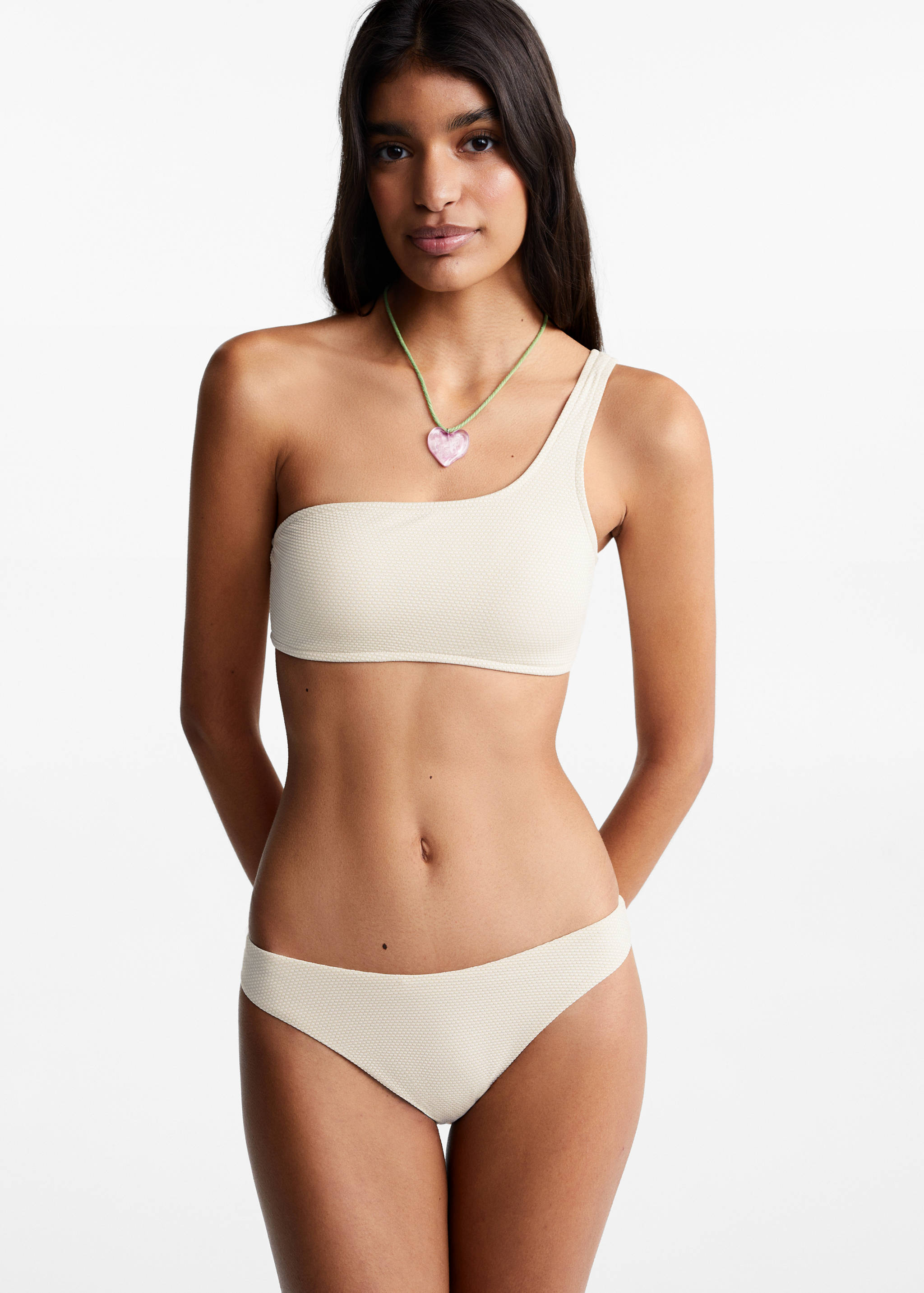 Asymmetrischer Bikini mit Textur - Mittlere Ansicht
