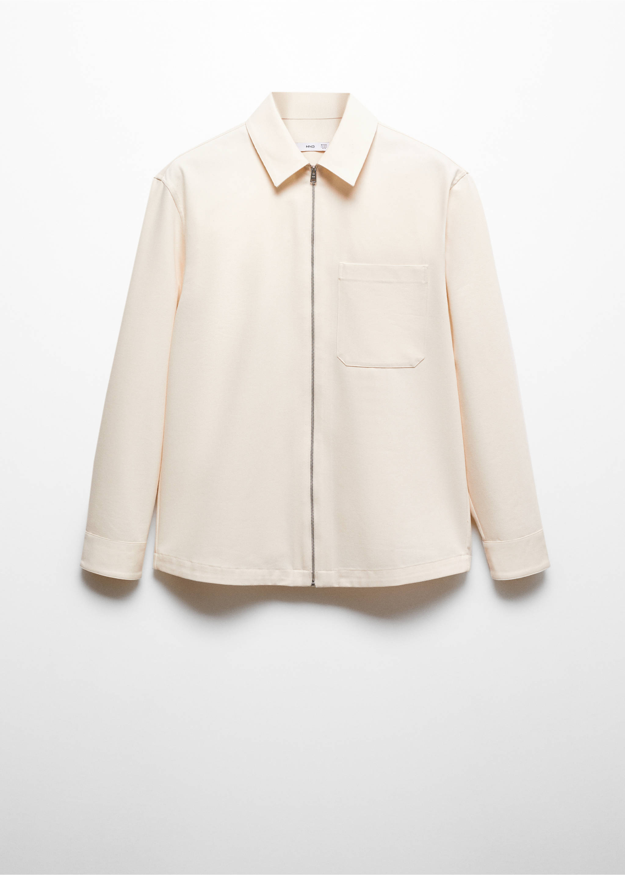 Cotton overshirt with pocket - Article without model, White. Ref: 67015156-00.
