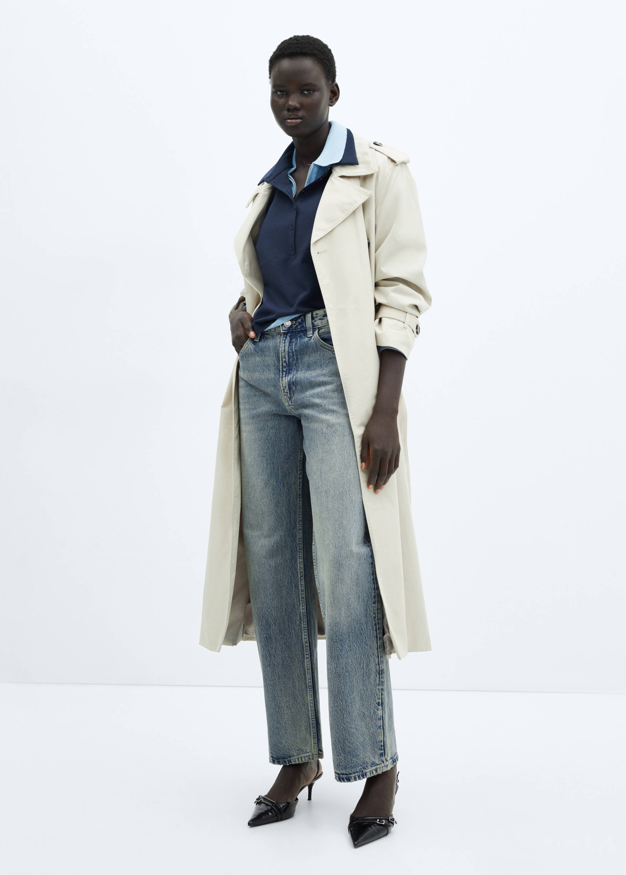 Mid-rise straight jeans - General plane