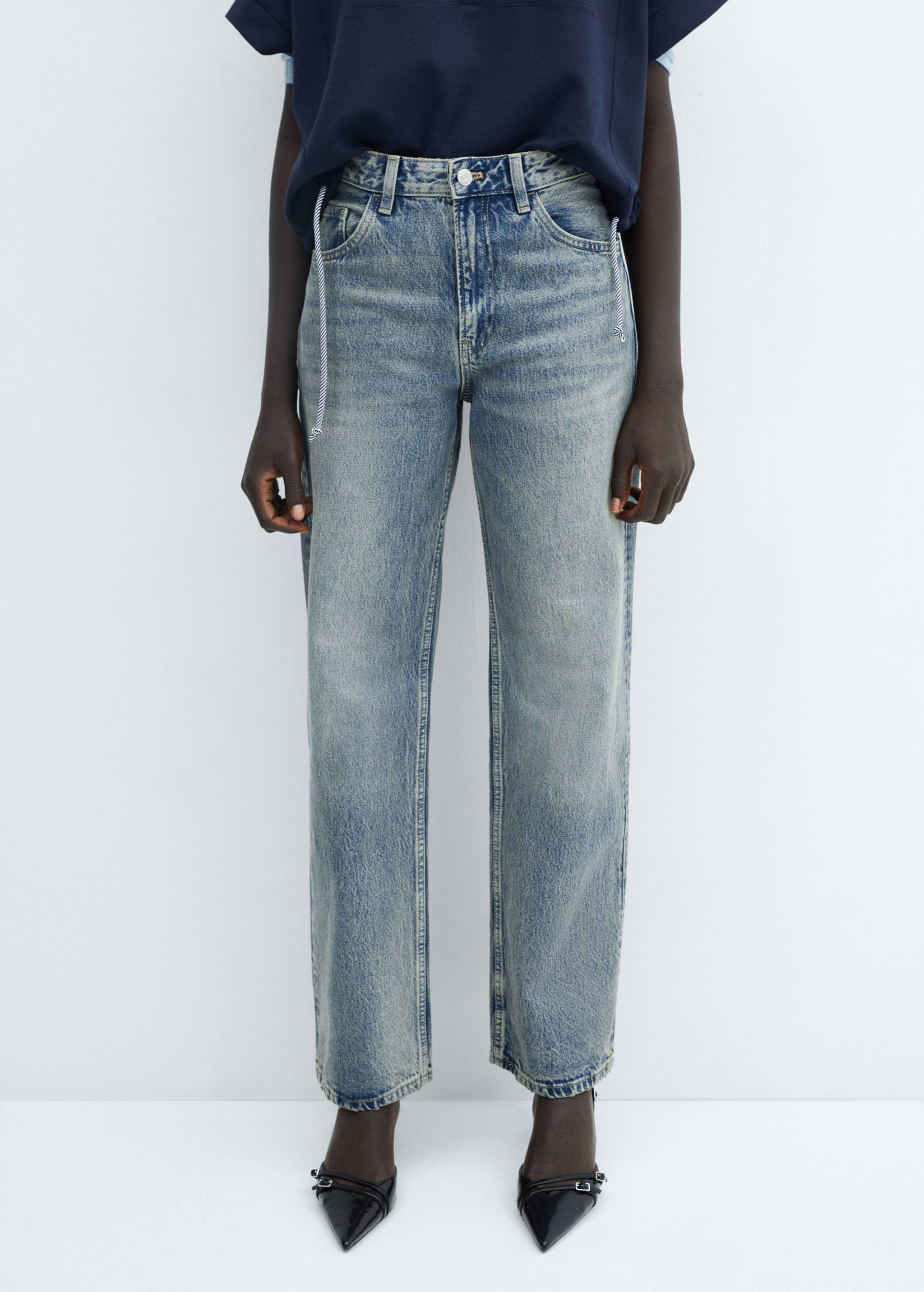 Mid-rise straight jeans - Medium plane