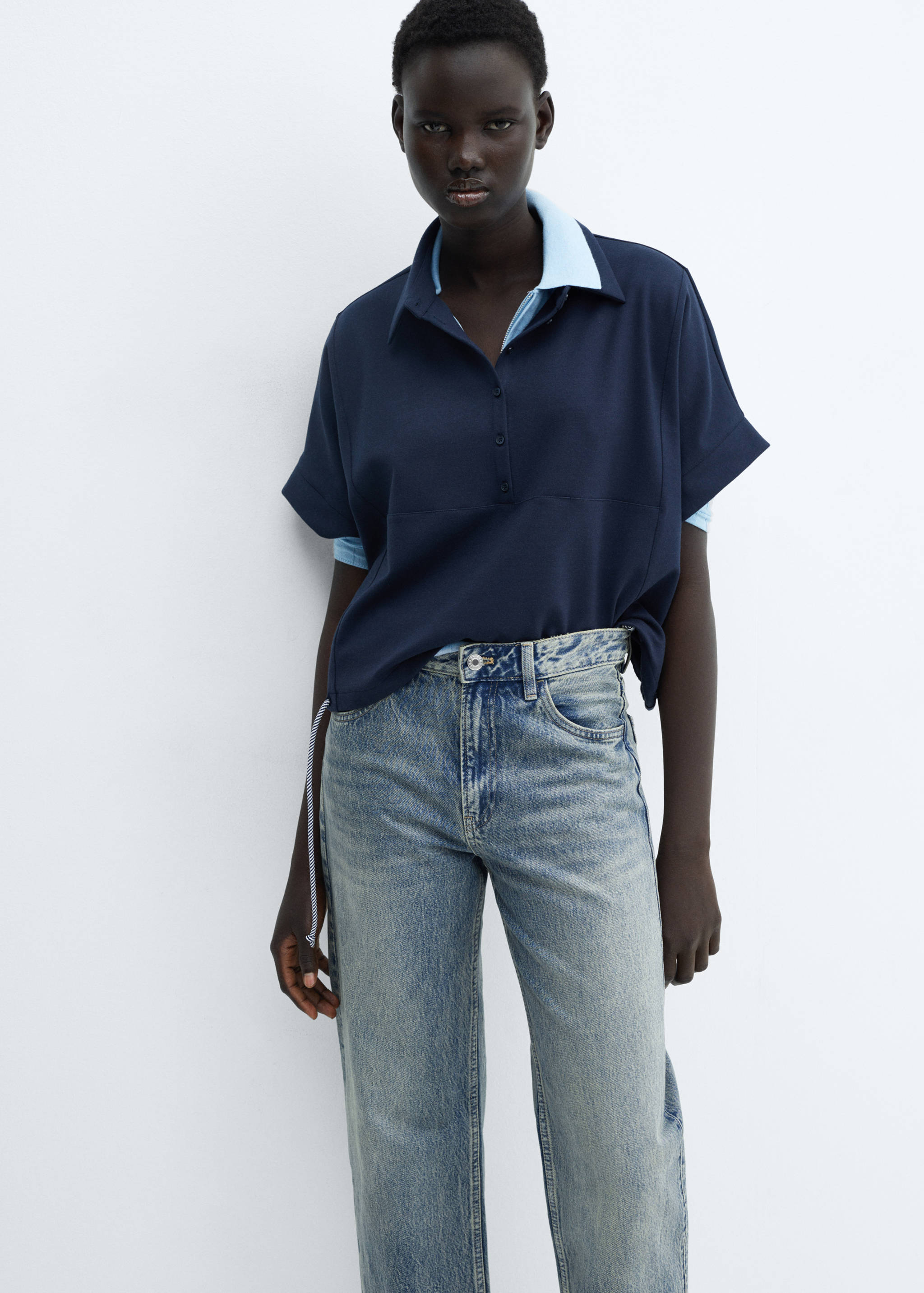 Mid-rise straight jeans - Details of the article 1