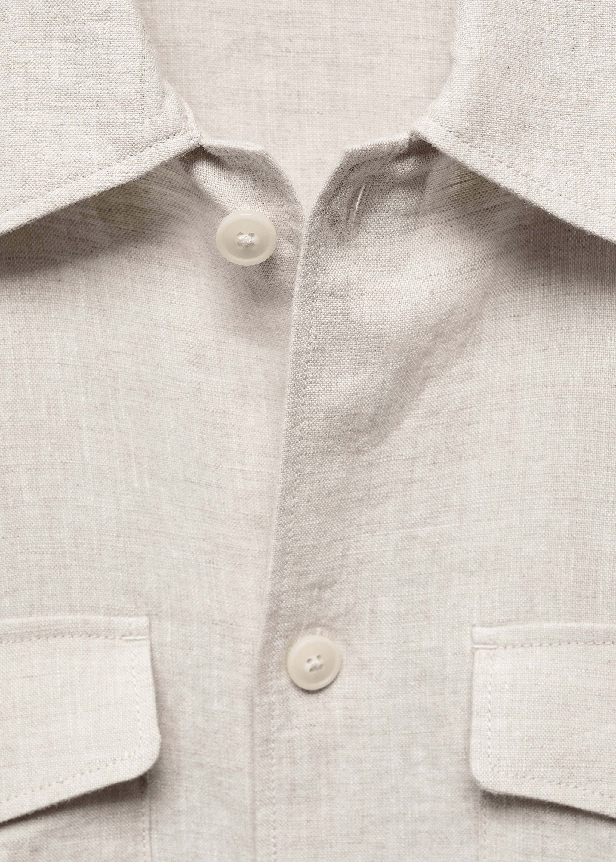 100% linen overshirt with pockets - Details of the article 8