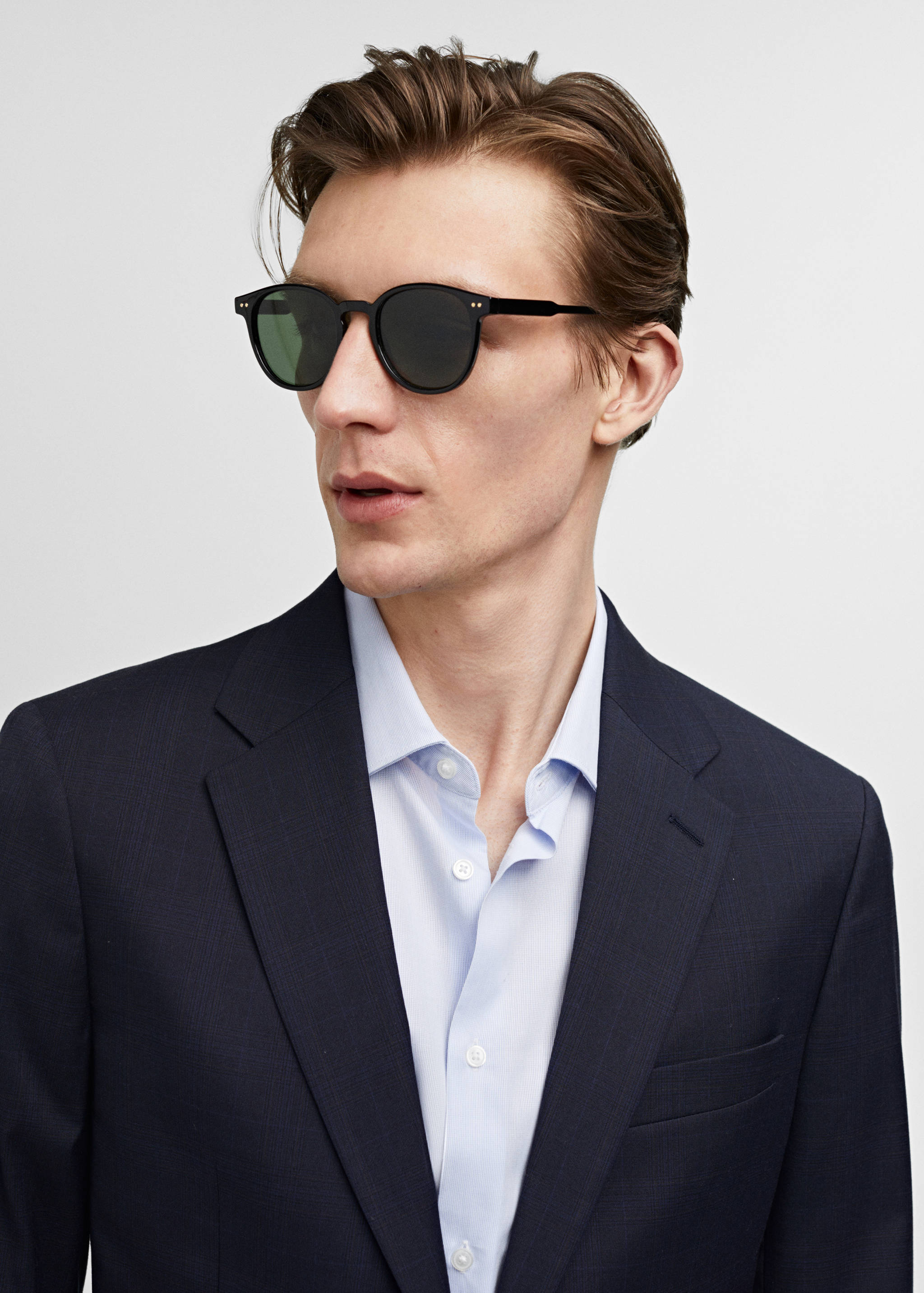 Blazer de fato slim fit de tecido comfort stretch - Pormenor do artigo 1