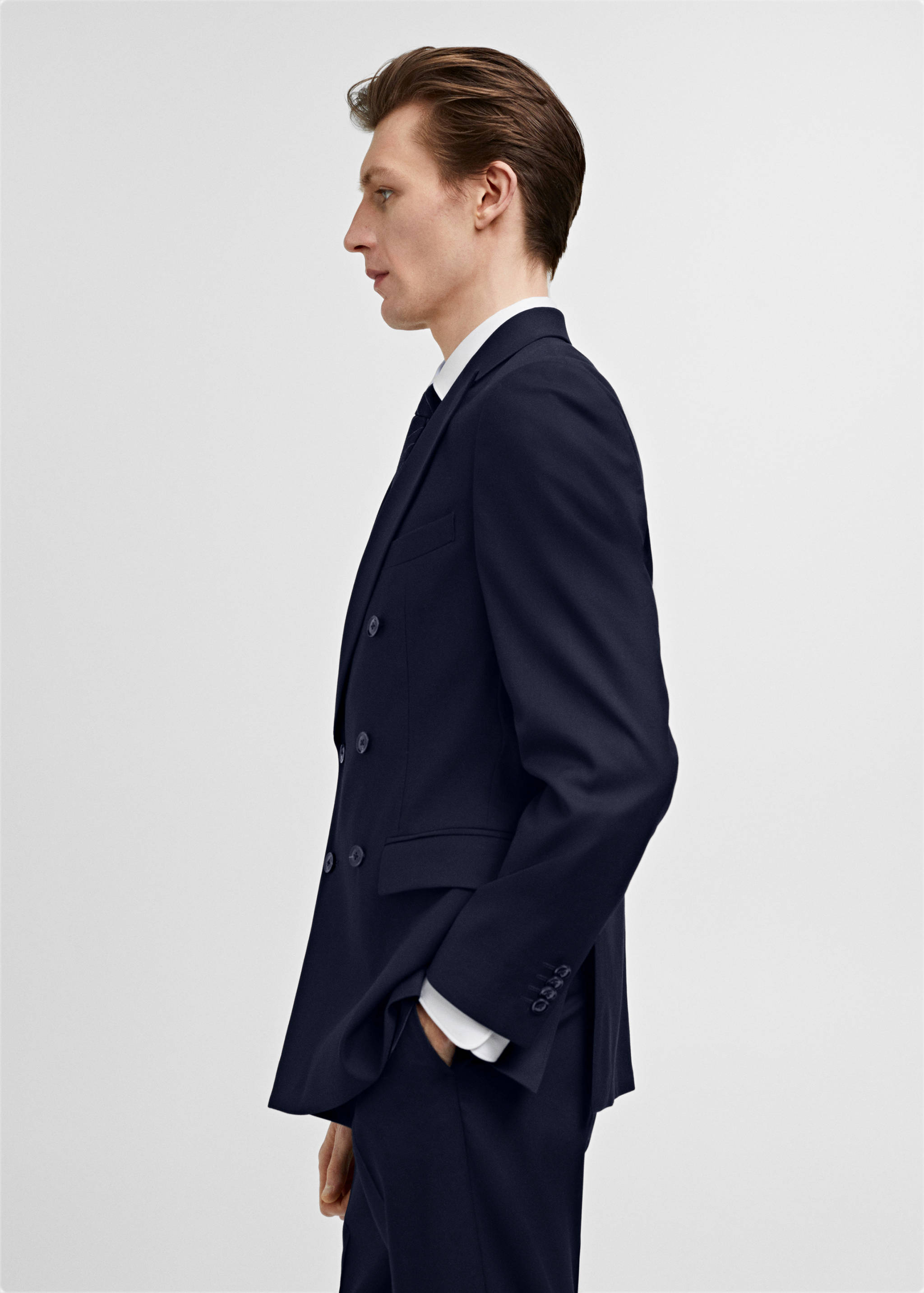 Slim fit double-breasted suit blazer - Details of the article 2