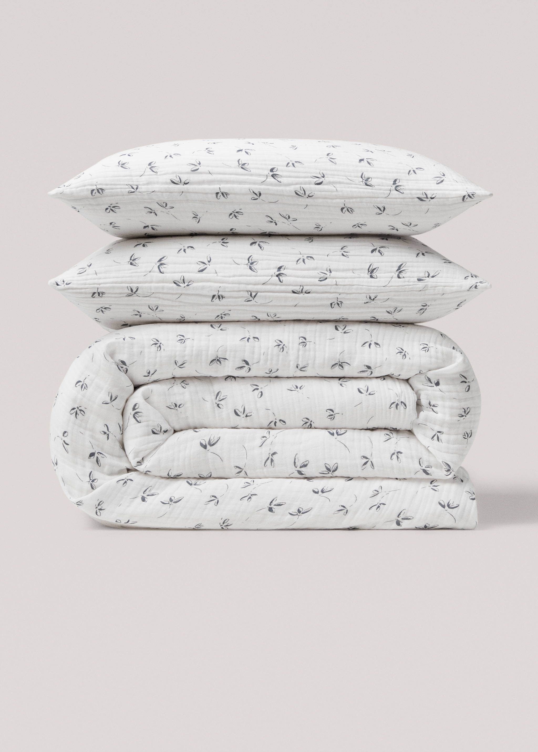 Floral-print chiffon duvet cover for queen bed - Article without model