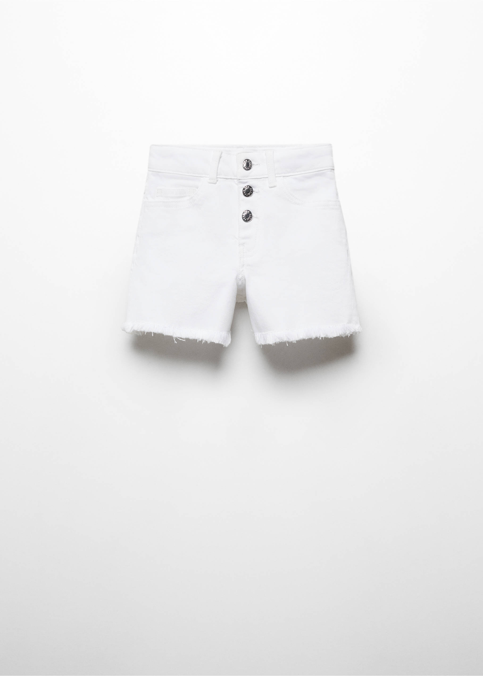 Short en jean boutons - Article sans modèle, Blanc. Ref: 67016014-00.