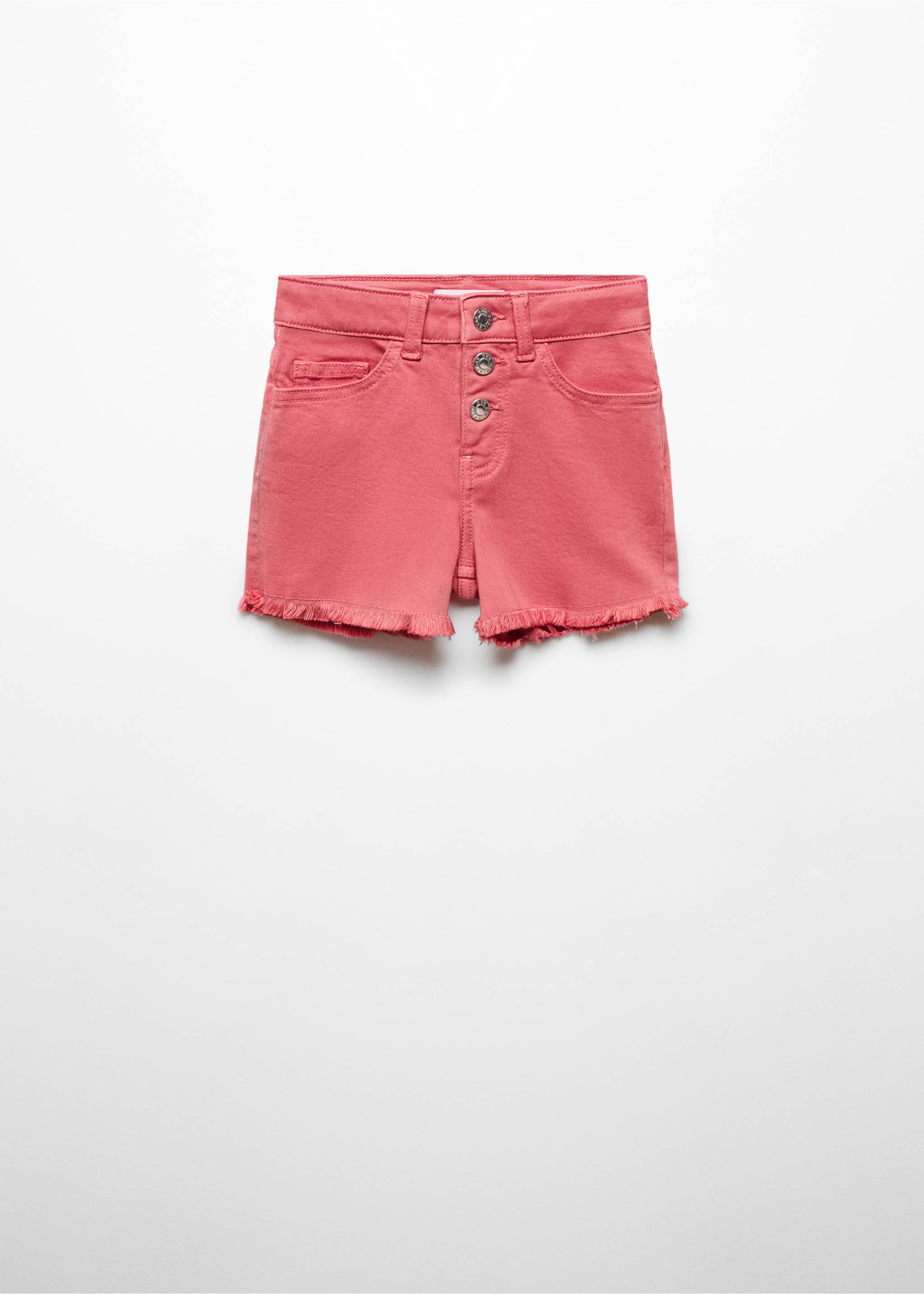 Denim shorts with buttons - Article without model, Cherry. Ref: 67016014-00.