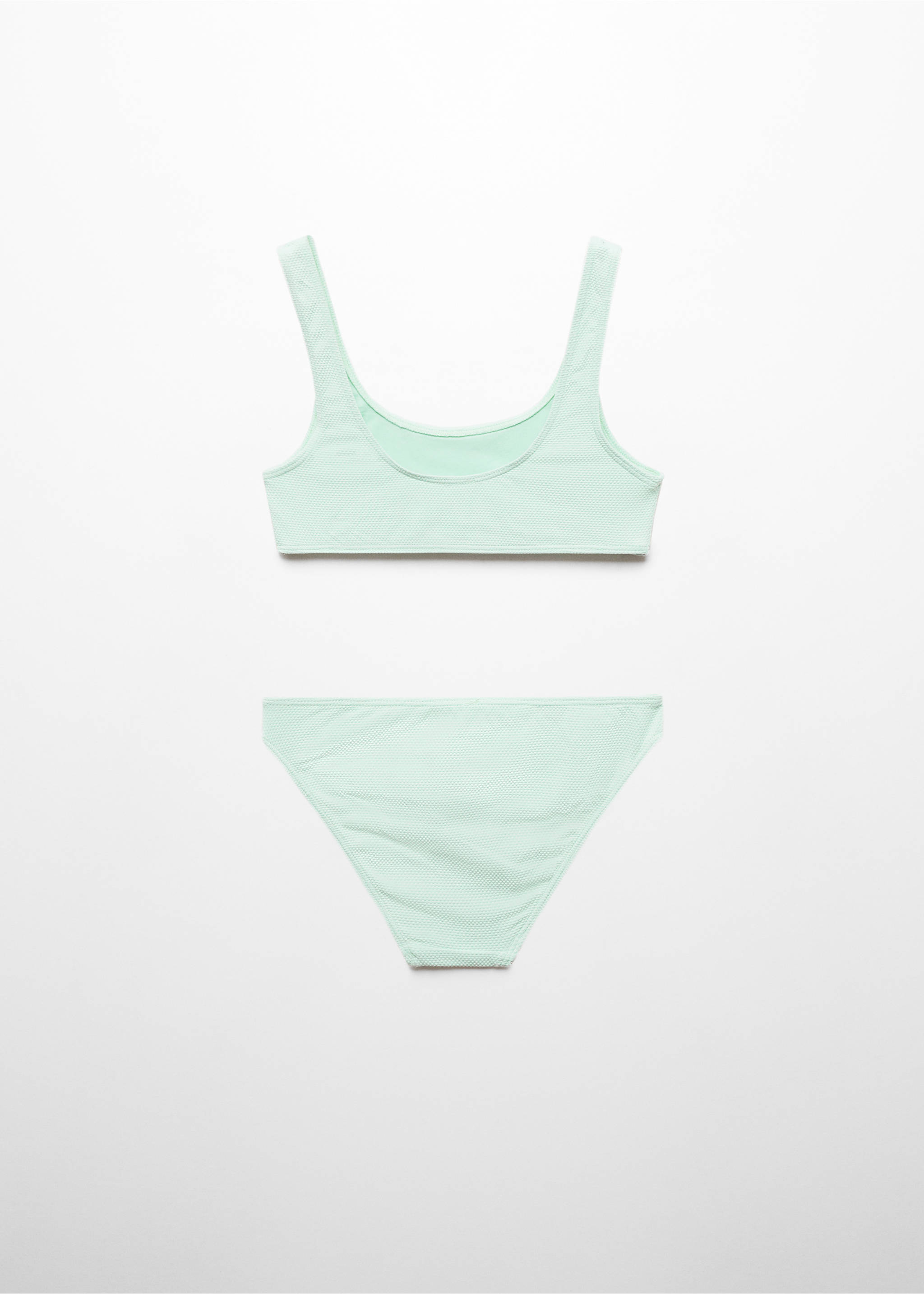 Texturierter Bikini - Rückseite des Artikels, Minzgrün. Ref: 67016026-00.