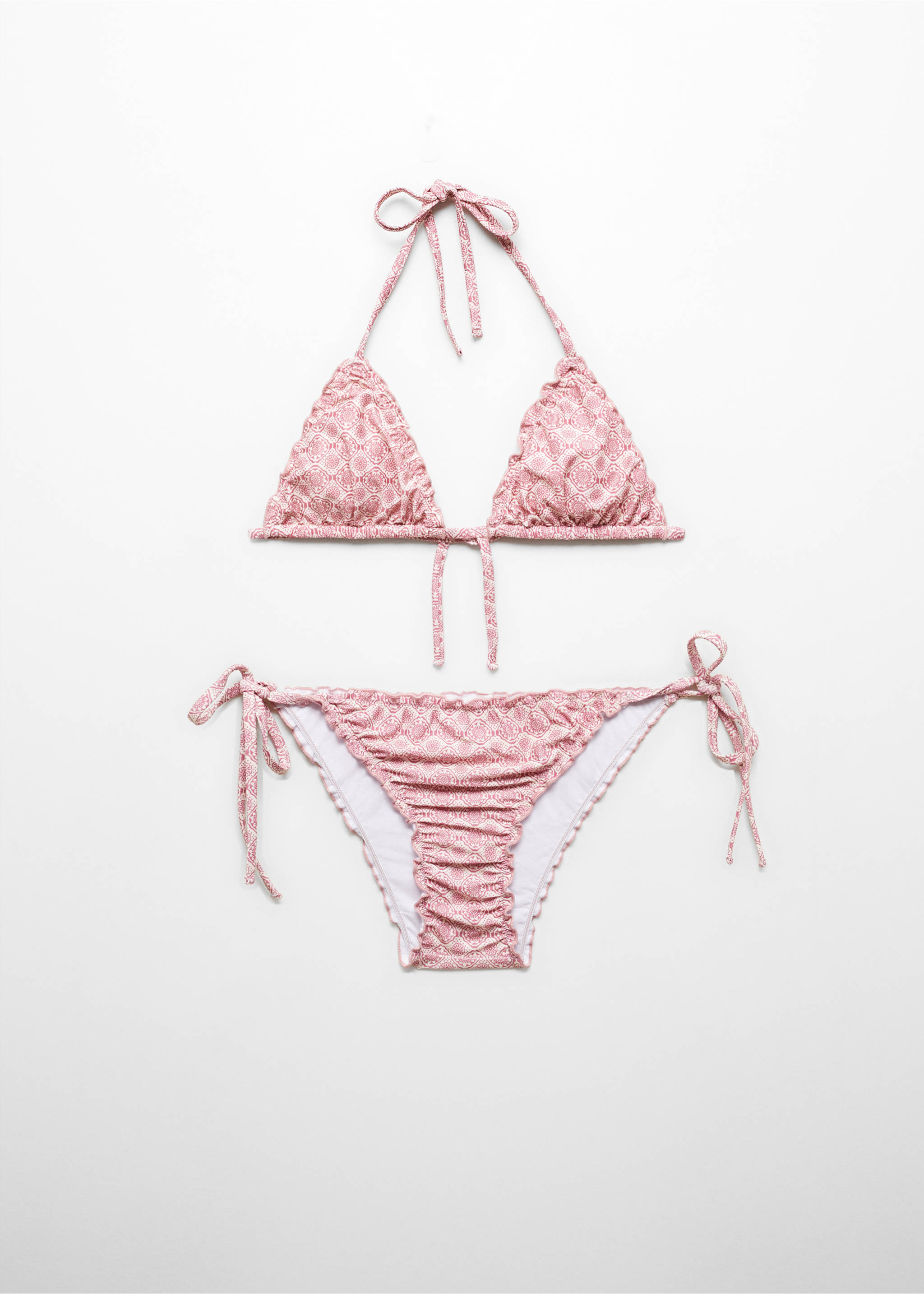 Gemusterter Bikini - Artikel ohne Model, Zartrosa. Ref: 67016027-00.