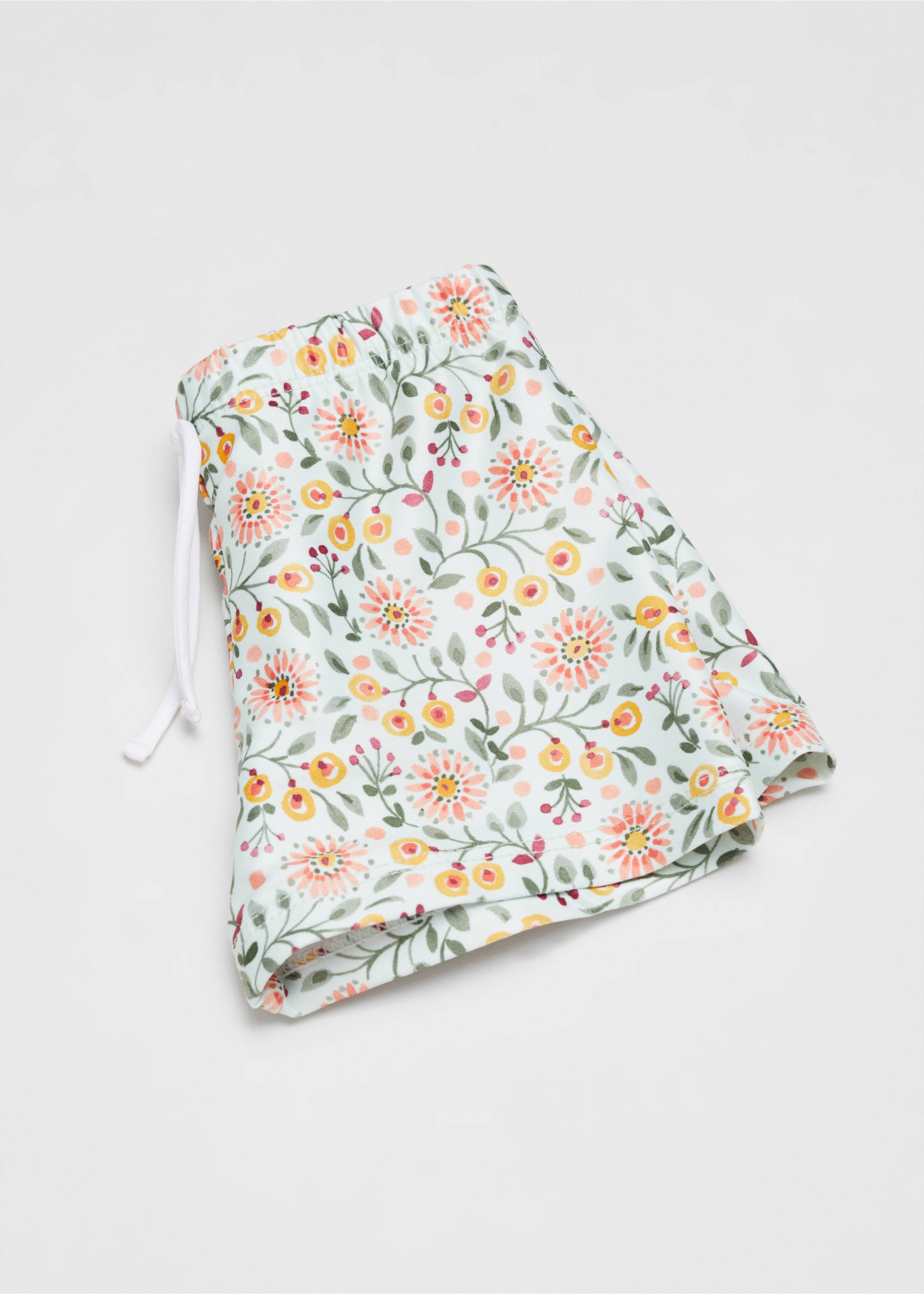 Floral print swimsuit - Details of the article 8, Pastel Green. Ref: 67016036-00.