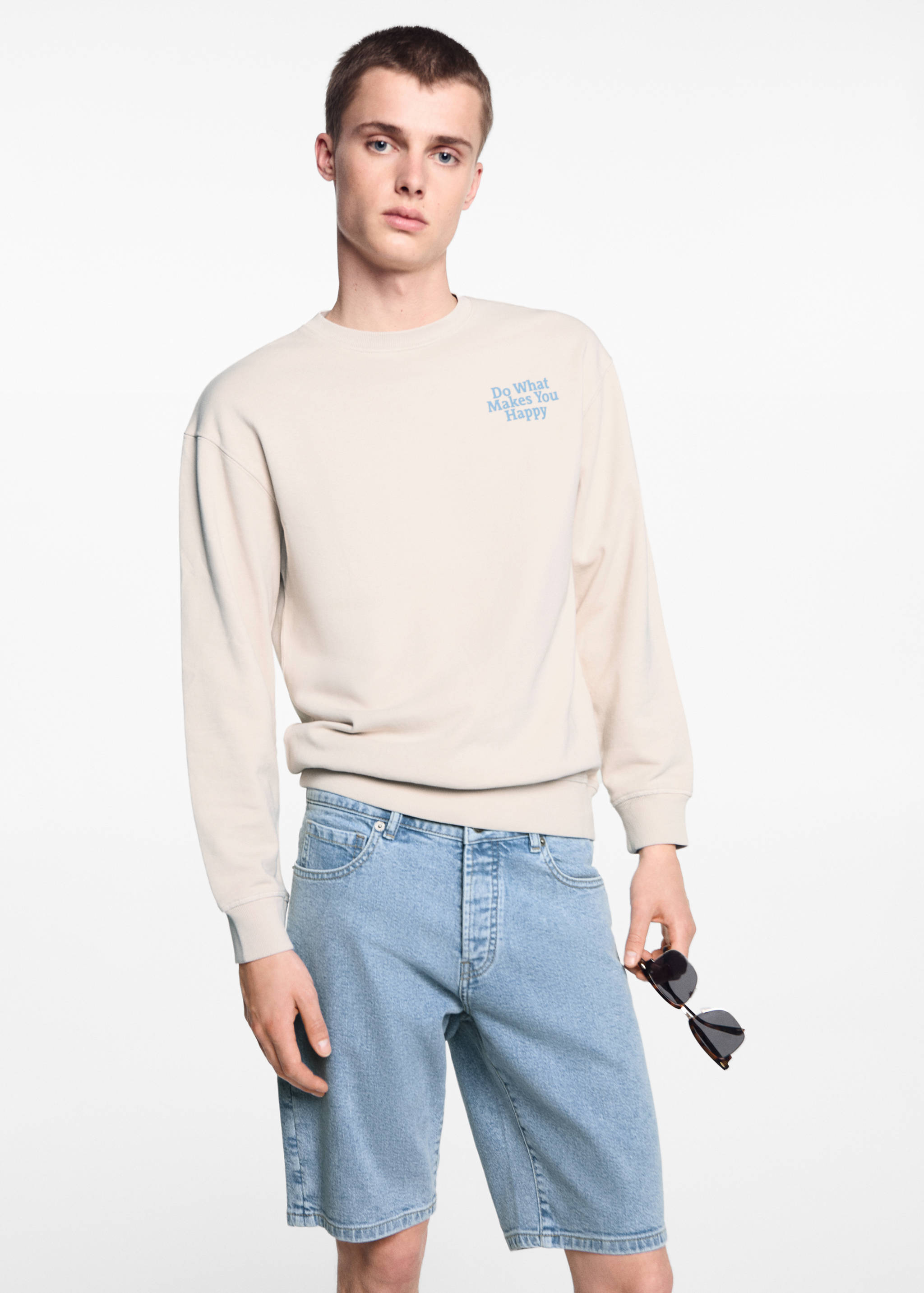 Cotton denim bermuda shorts - Medium plane