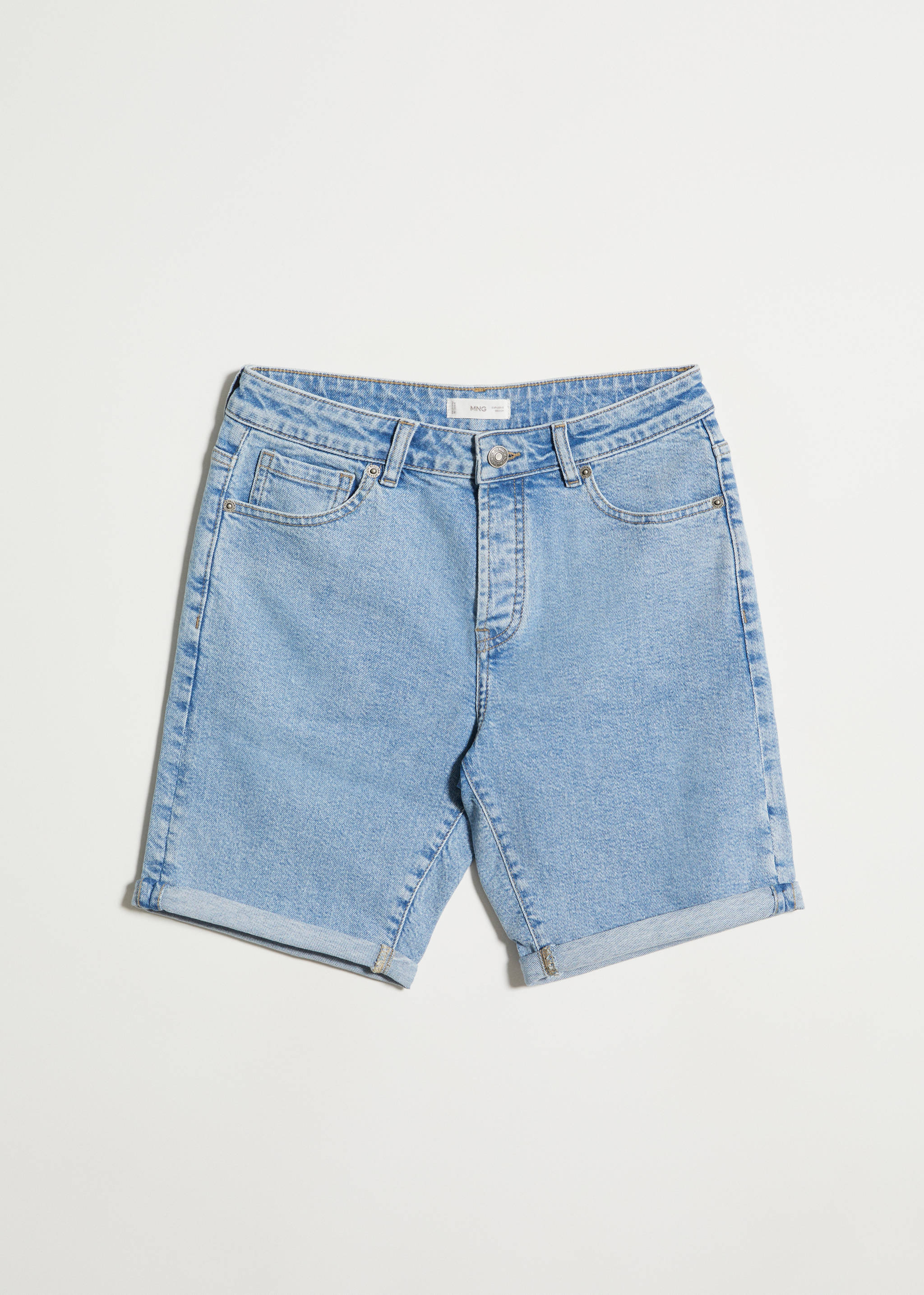 Cotton denim bermuda shorts - Article without model