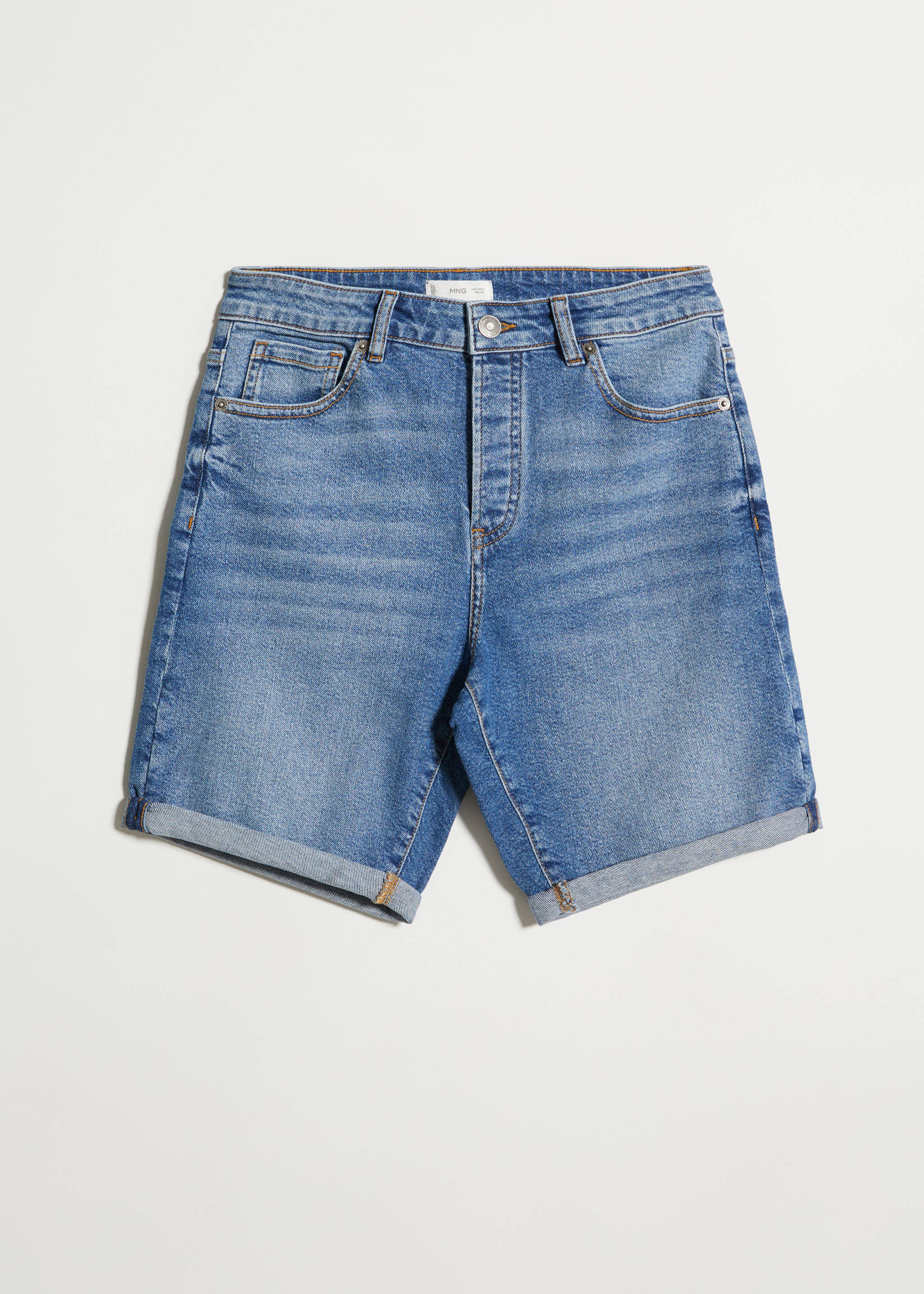 Cotton denim bermuda shorts - Article without model