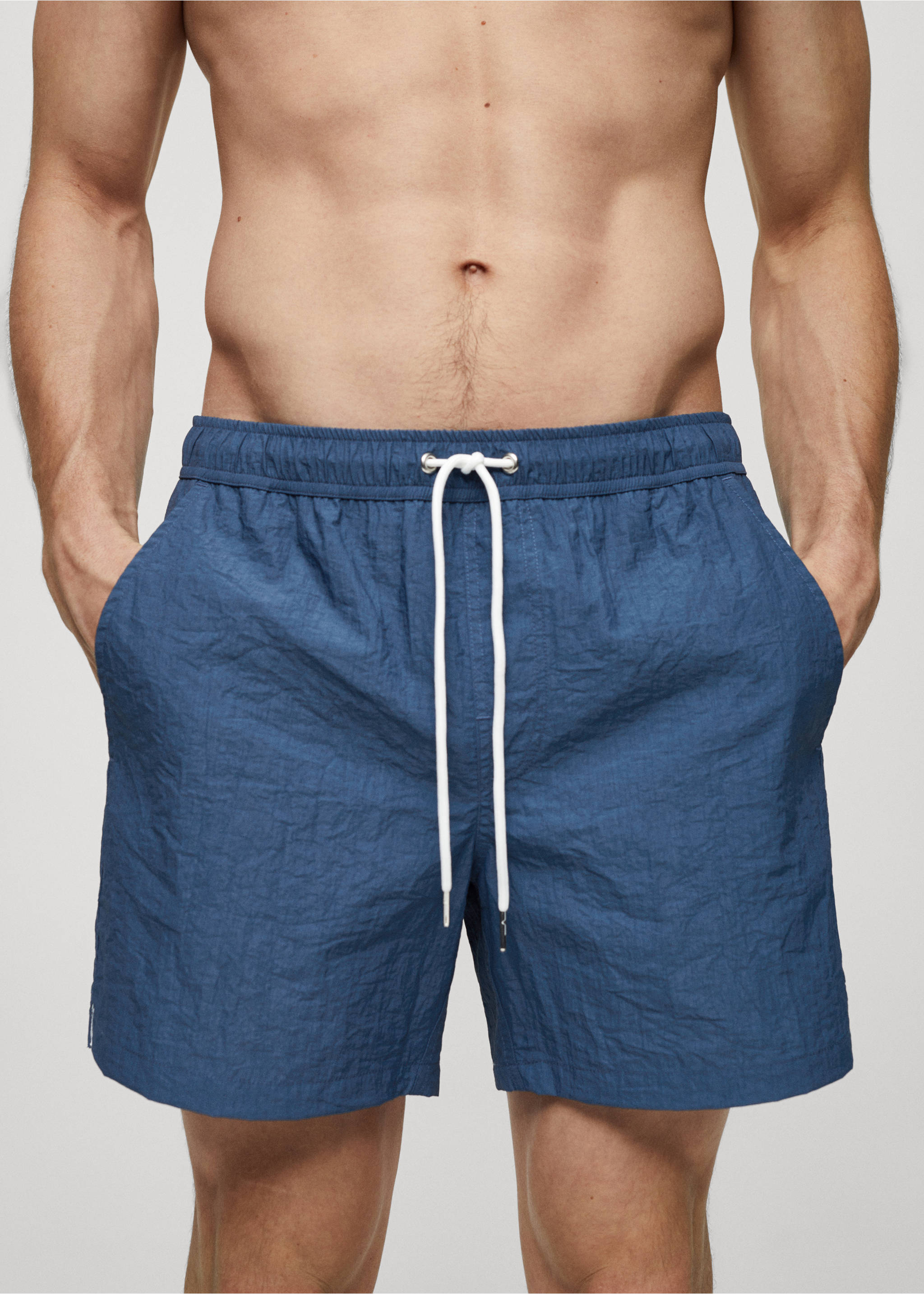 Textured lace swimsuit - Details of the article 1, Ink Blue. Ref: 67016051-00.