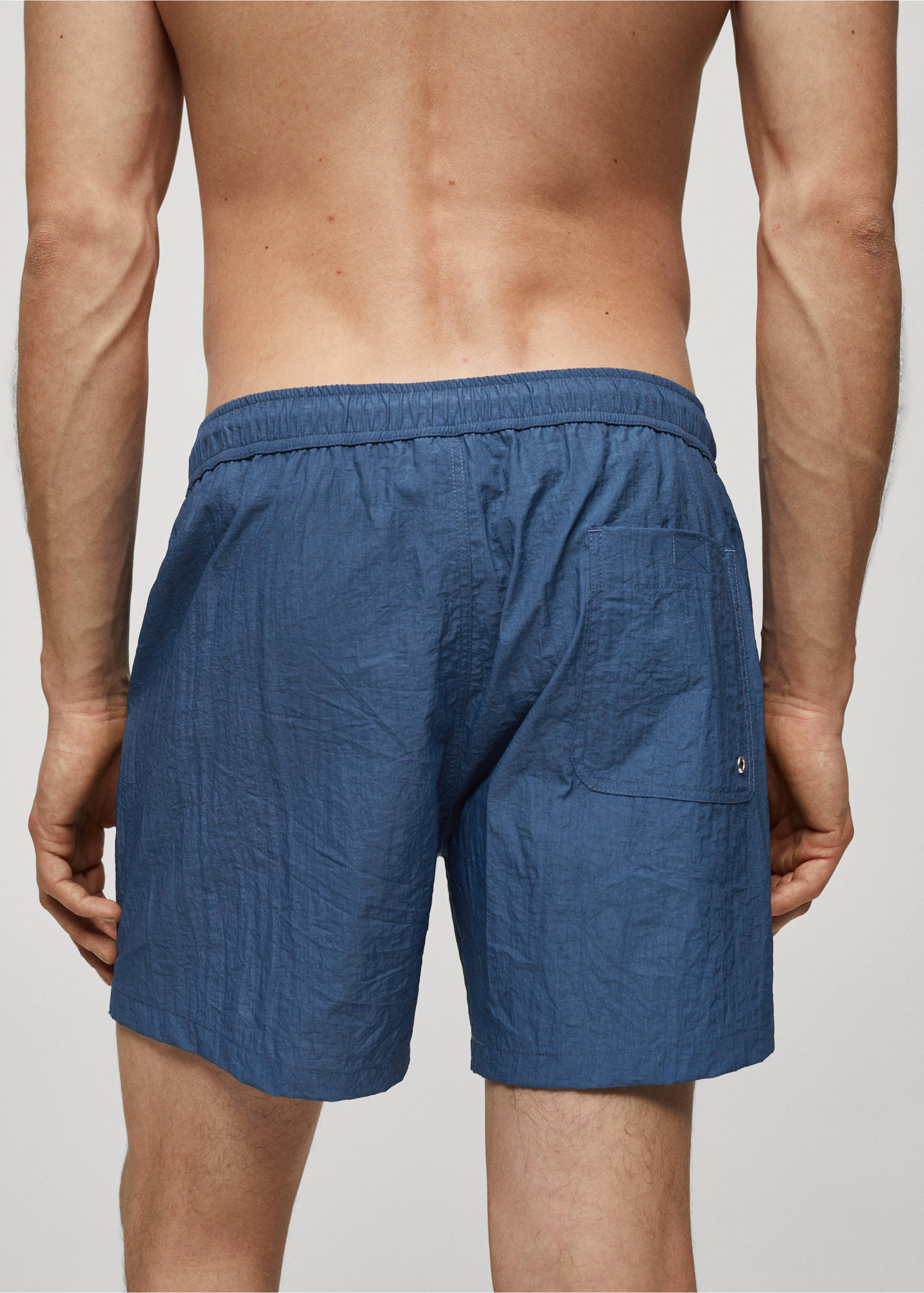 Textured lace swimsuit - Details of the article 6, Ink Blue. Ref: 67016051-00.