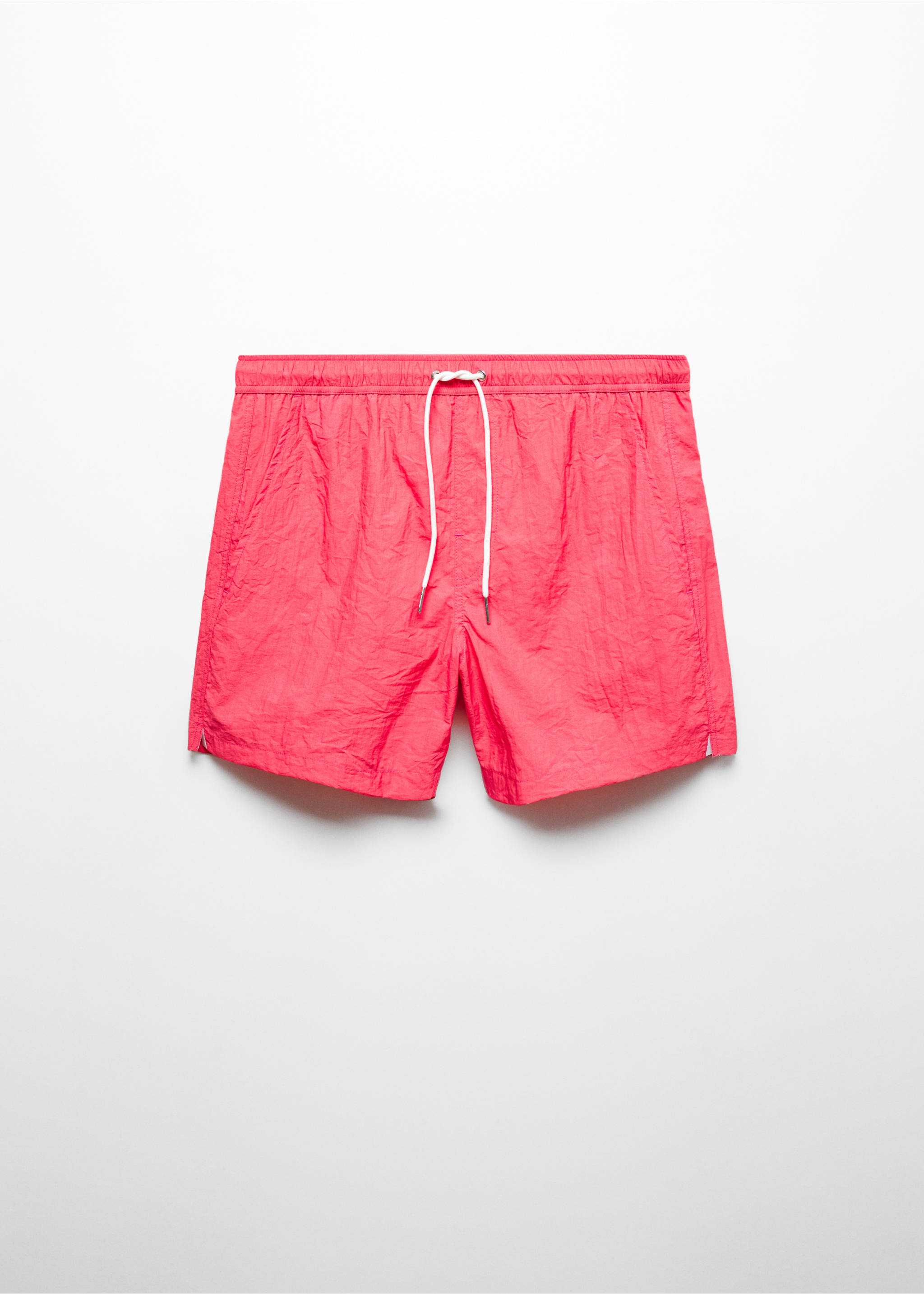 Textured lace swimsuit - Article without model, Coral Red. Ref: 67016051-00.