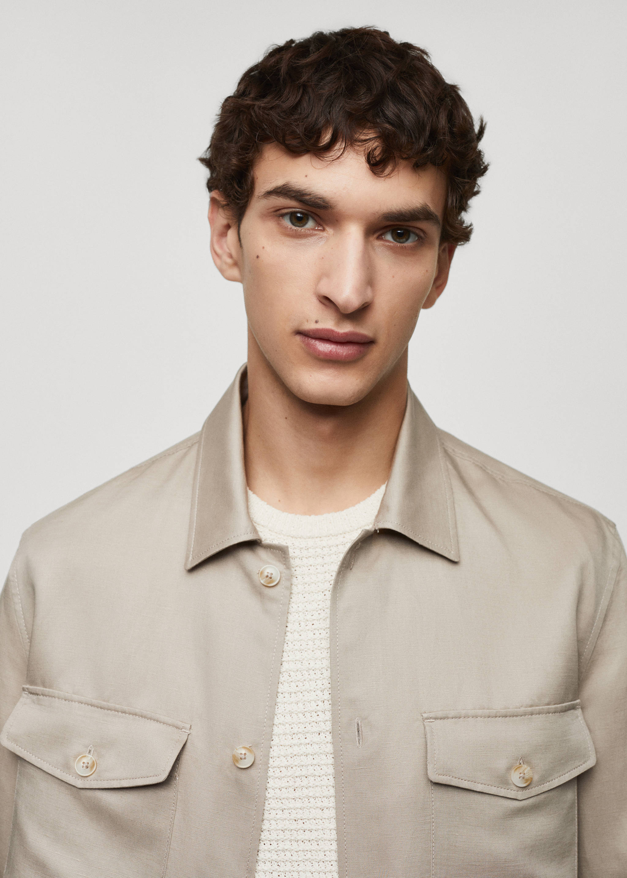 Linnen overhemdjasje met zakken - Detail van het artikel 1