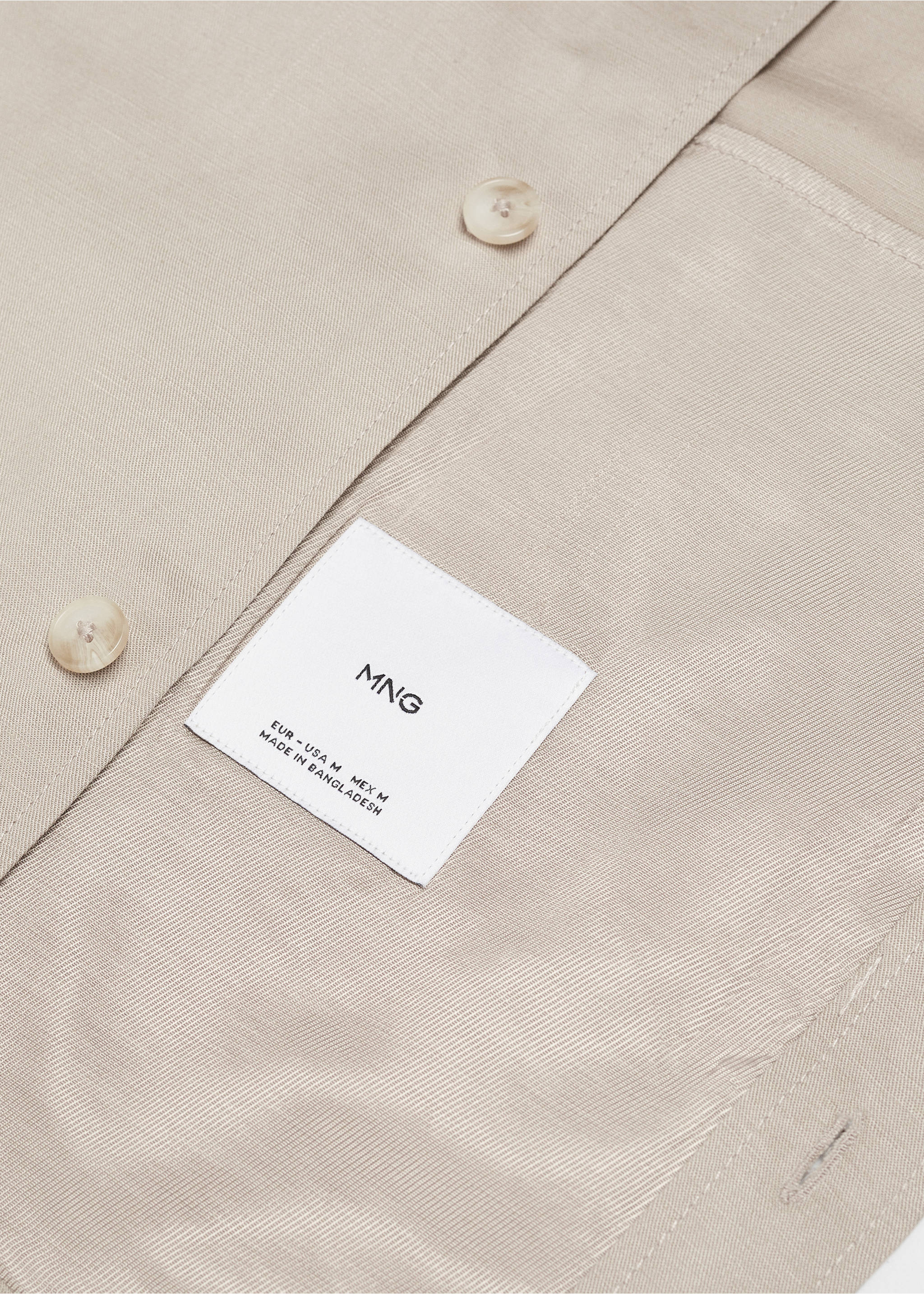 Leinen-Overshirt mit Taschen - Detail des Artikels 8, Mittelbraun. Ref: 67016315-00.