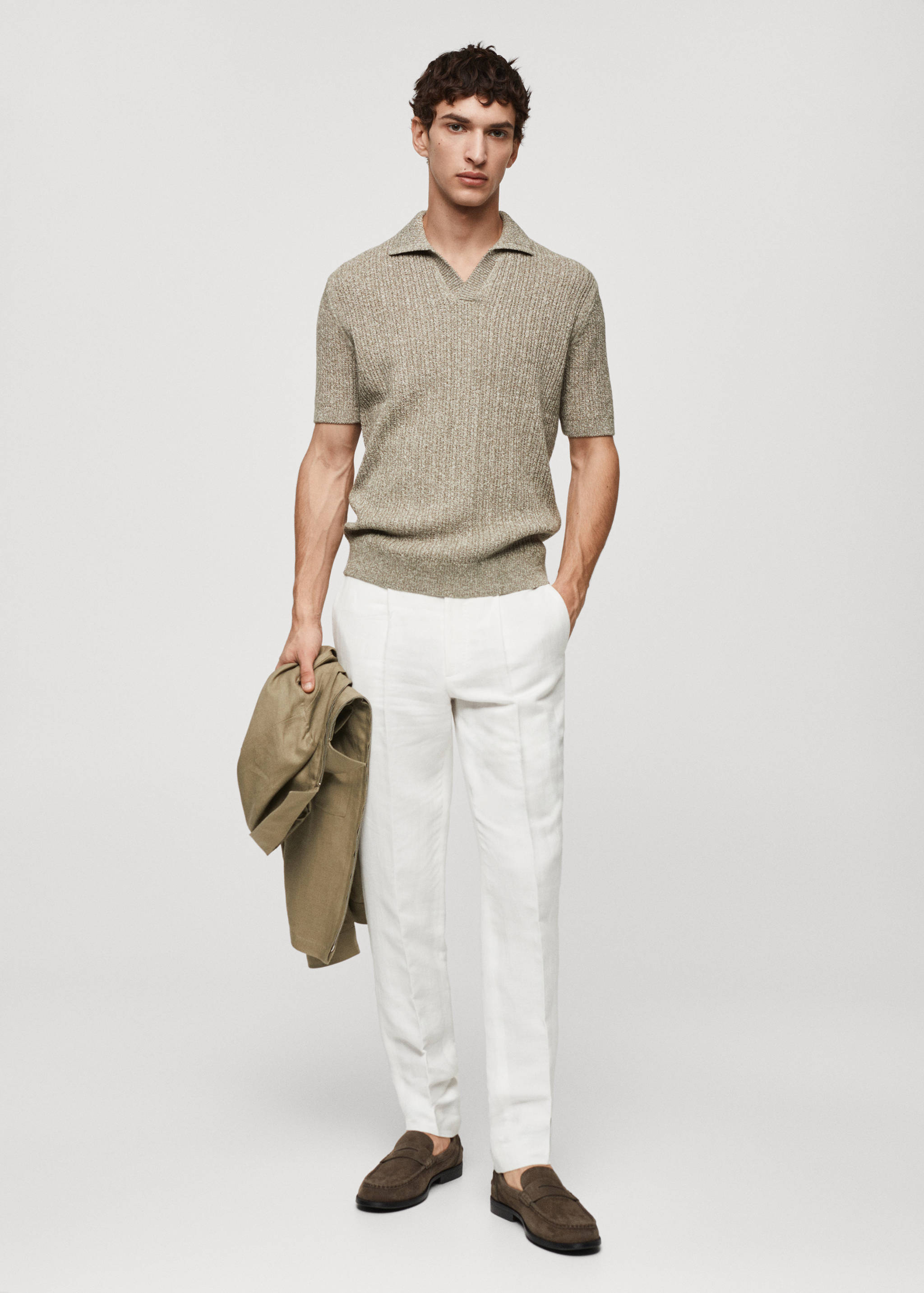 Polo maille coton chiné - Plan général