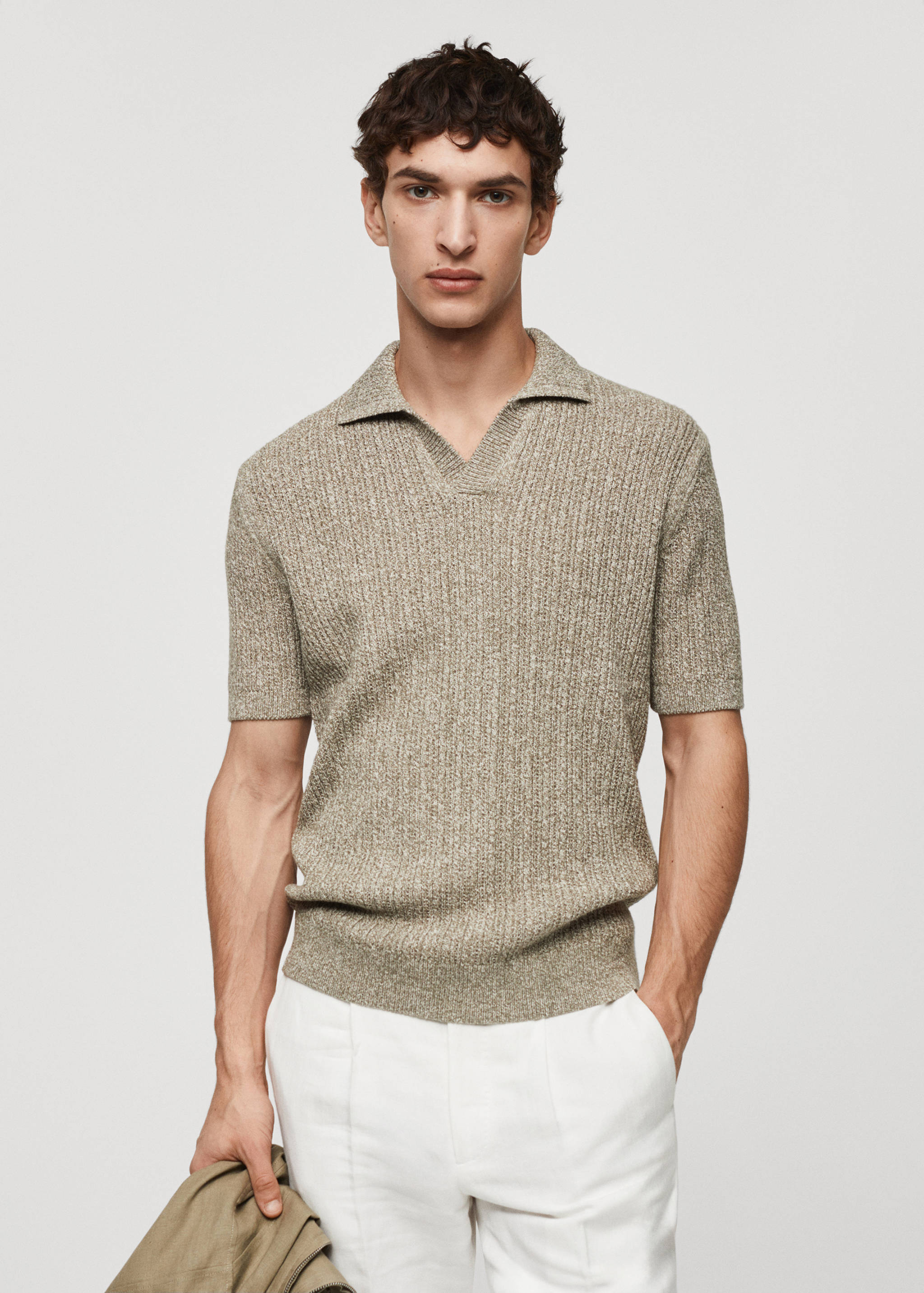 Polo maille coton chiné - Plan moyen