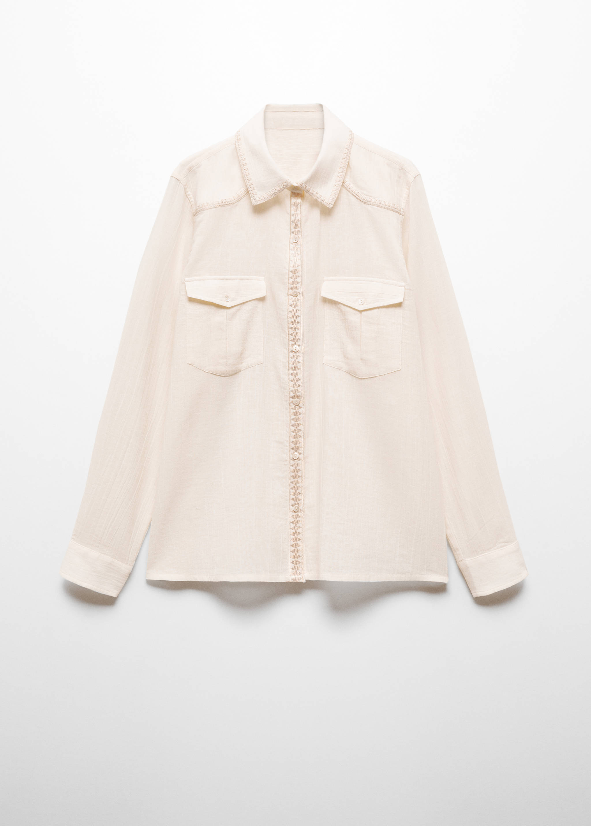 Cotton shirt with embroidery detail - Article without model