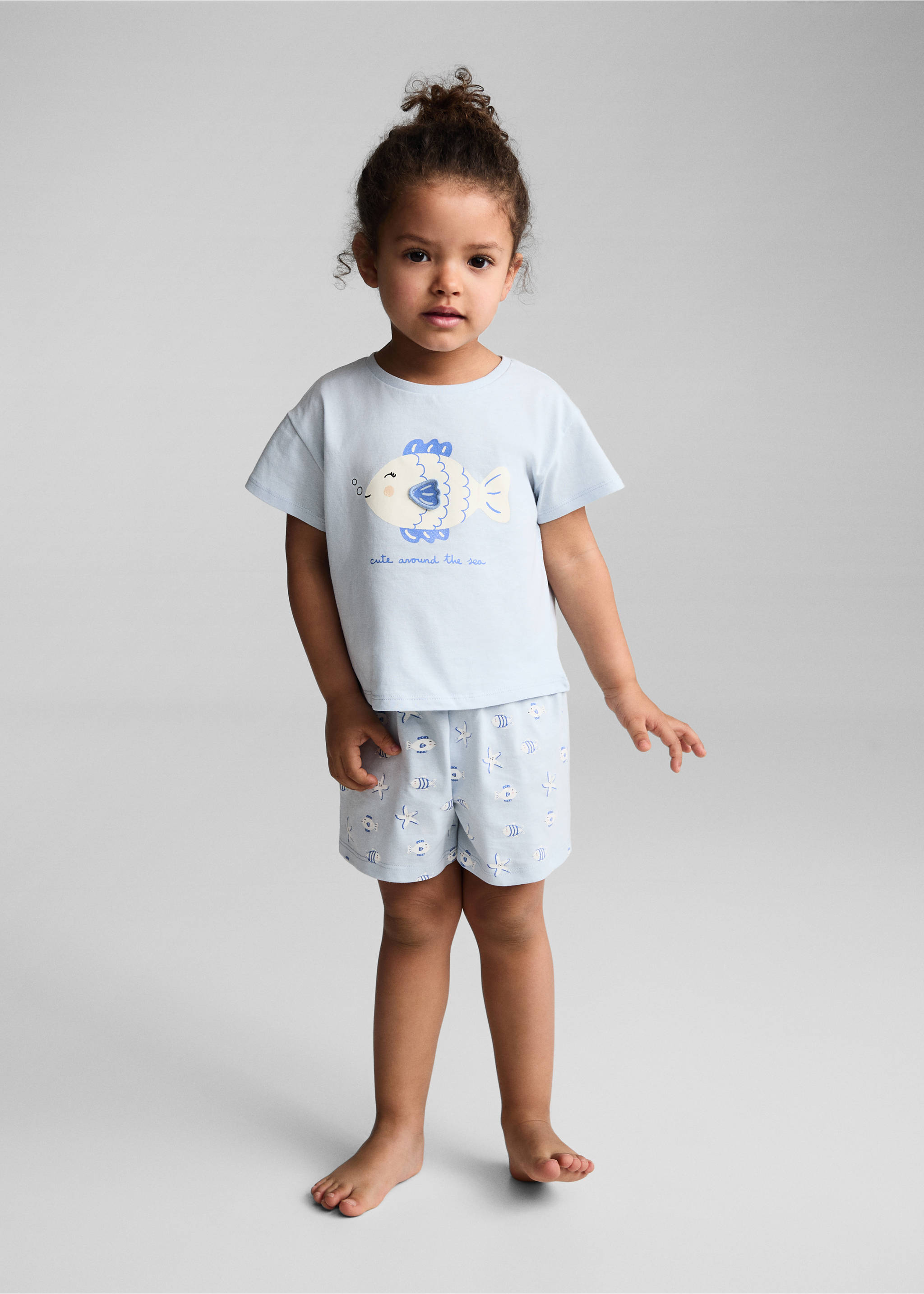 Printed short pyjamas - General plane, Sky Blue. Ref: 67016324-00.