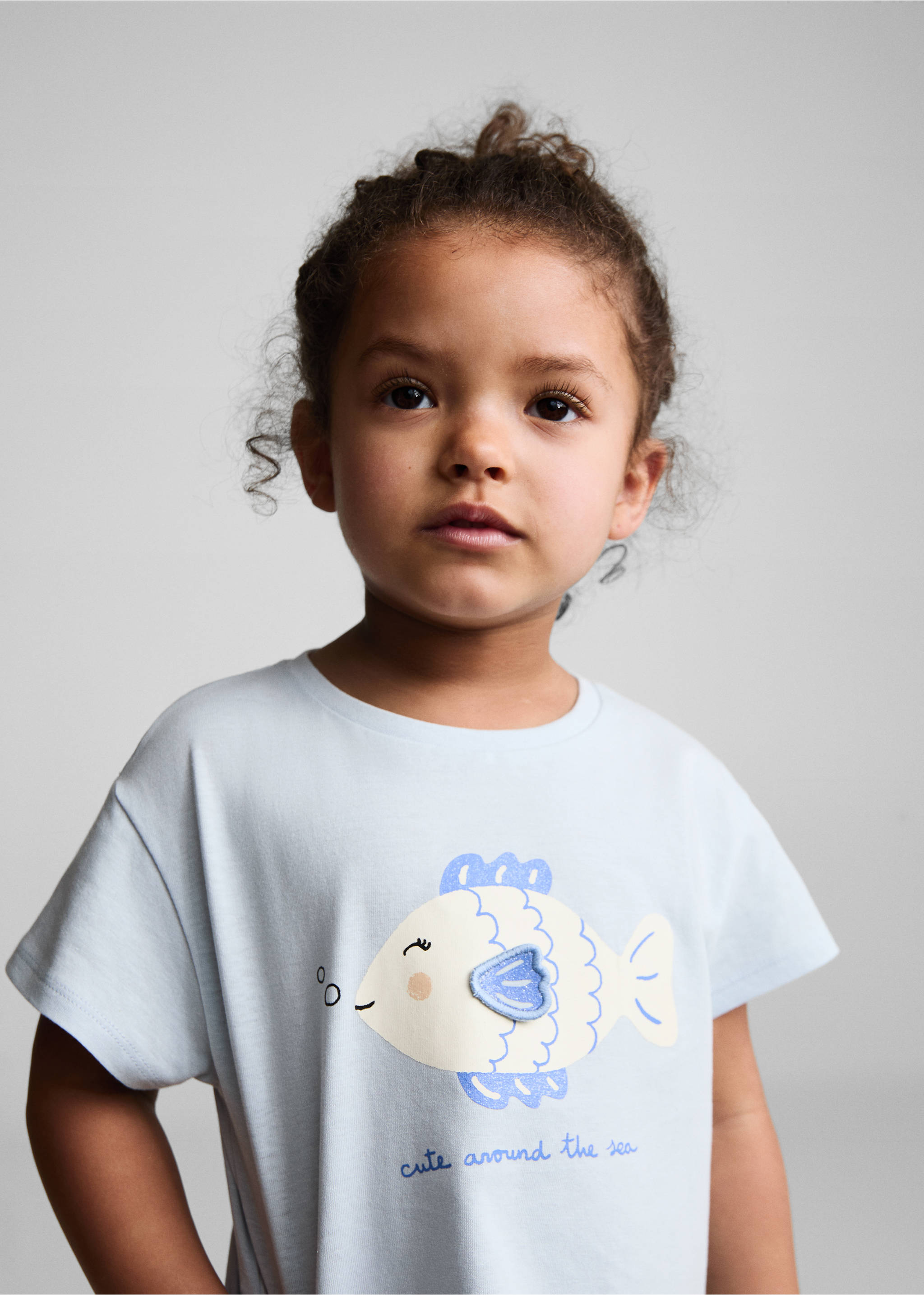 Printed short pyjamas - Details of the article 1, Sky Blue. Ref: 67016324-00.