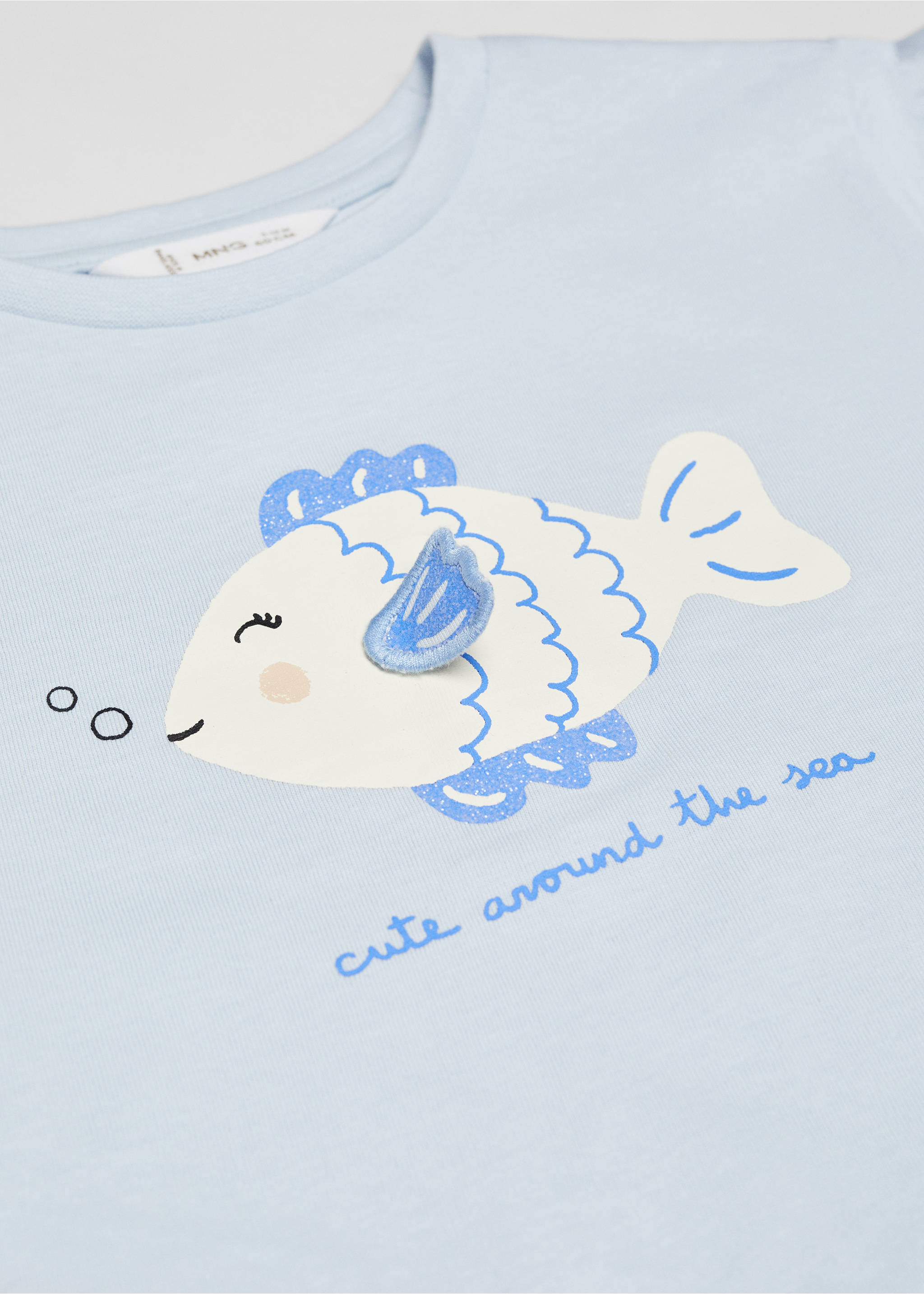 Printed short pyjamas - Details of the article 0, Sky Blue. Ref: 67016324-00.