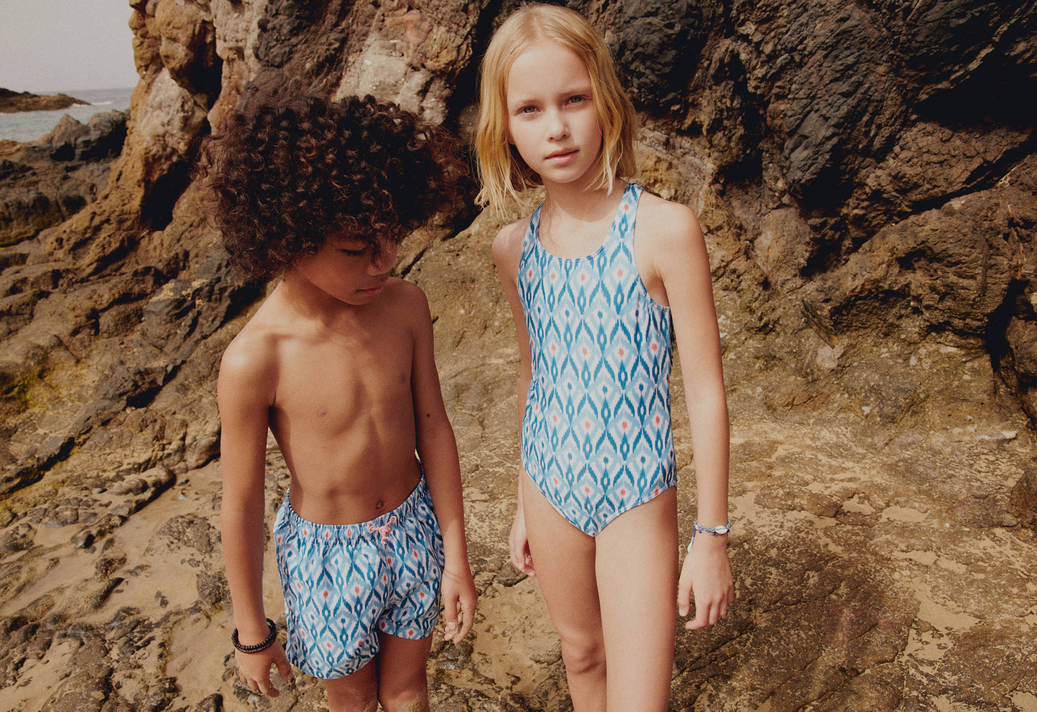 Badeshorts Ikat-Print - Panoramaansicht