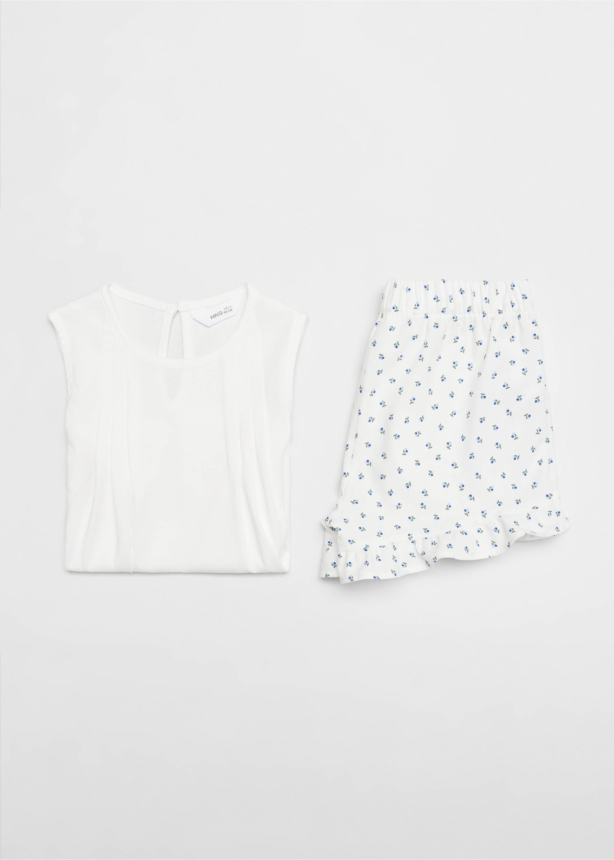 Kurzer Print-Pyjama - Detail des Artikels 8, Cremeweiß. Ref: 67016339-00.