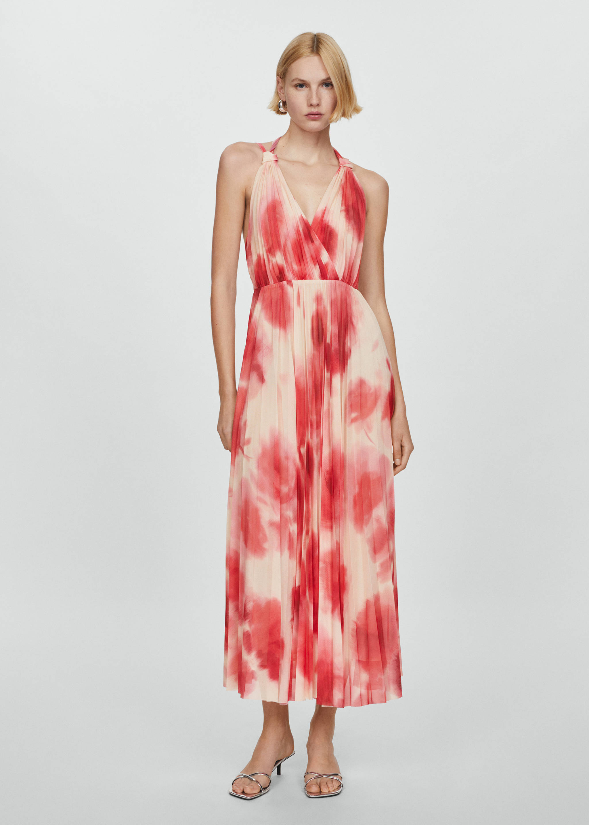 Printed pleated dress - General plane