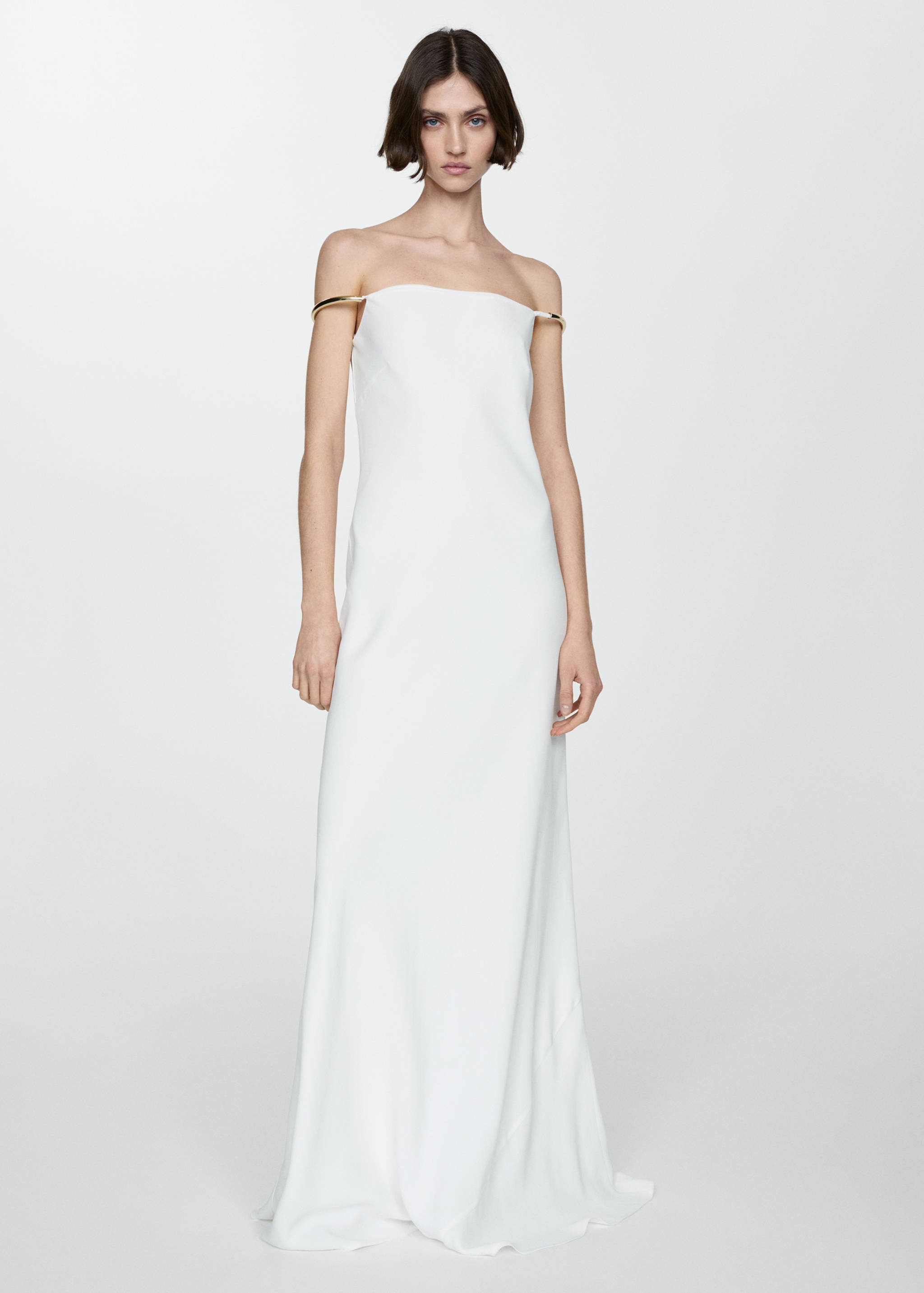 Strapless dress with metallic detail - General plane