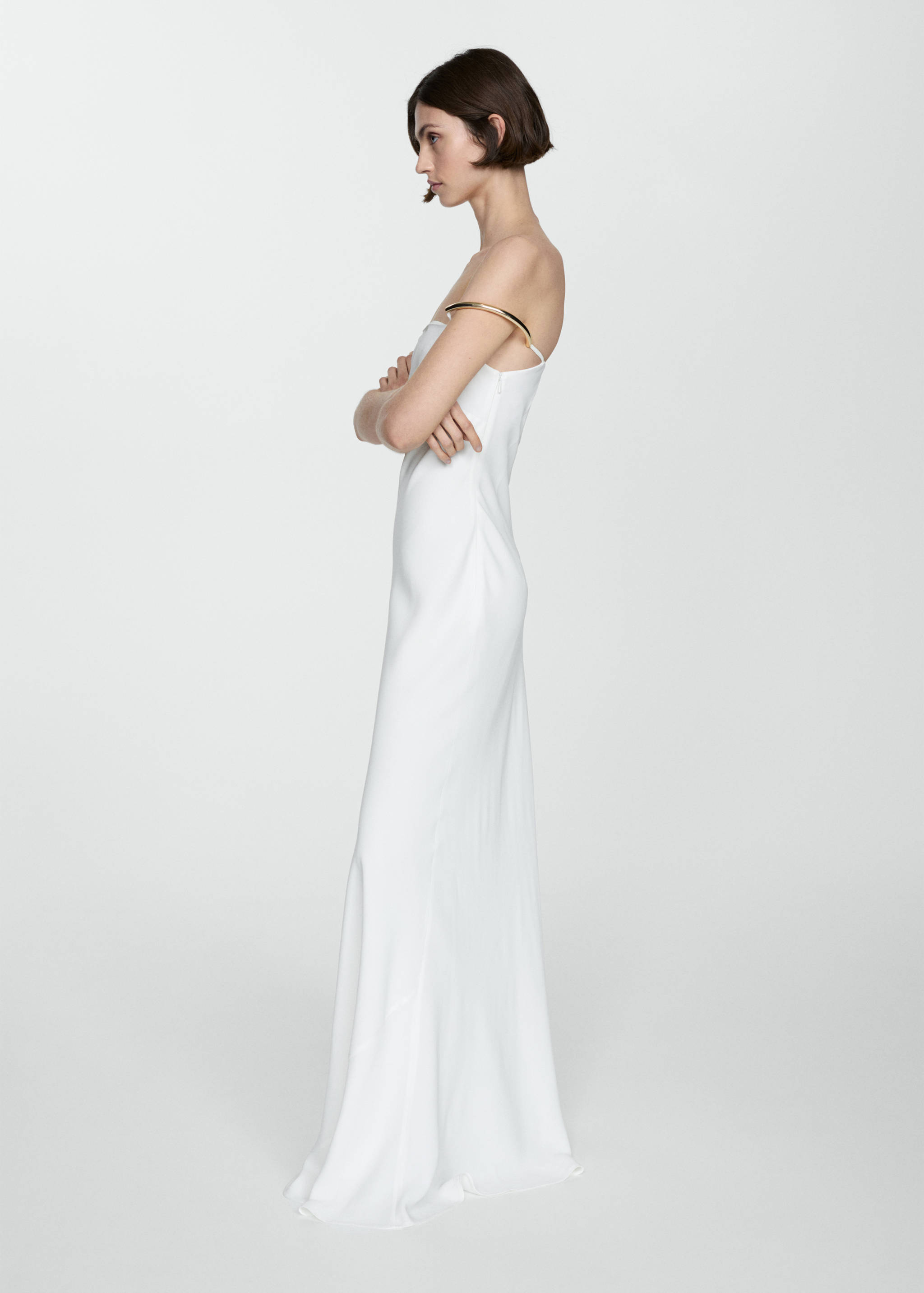 Strapless dress with metallic detail - Details of the article 2