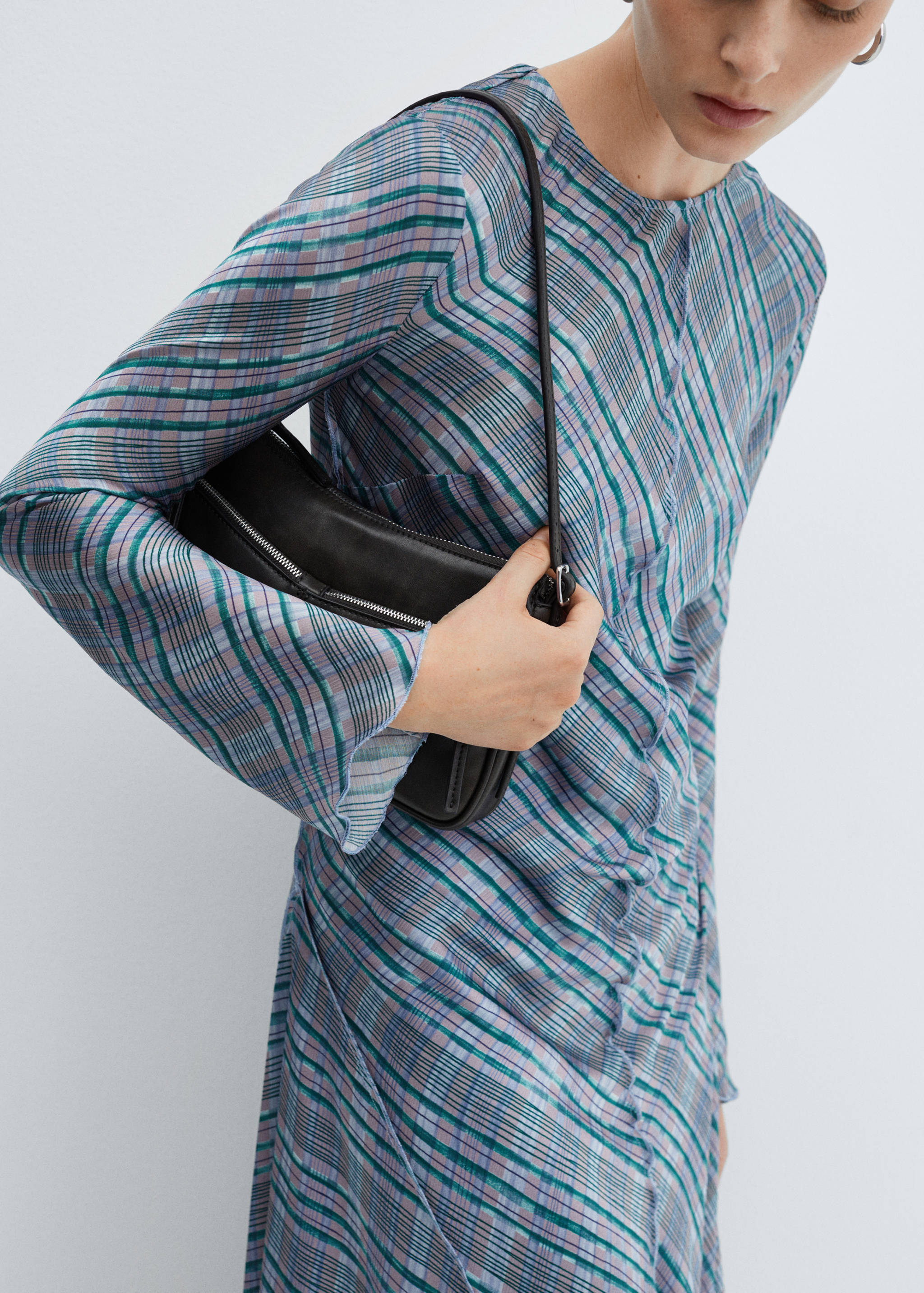 Satin check dress - Details of the article 6