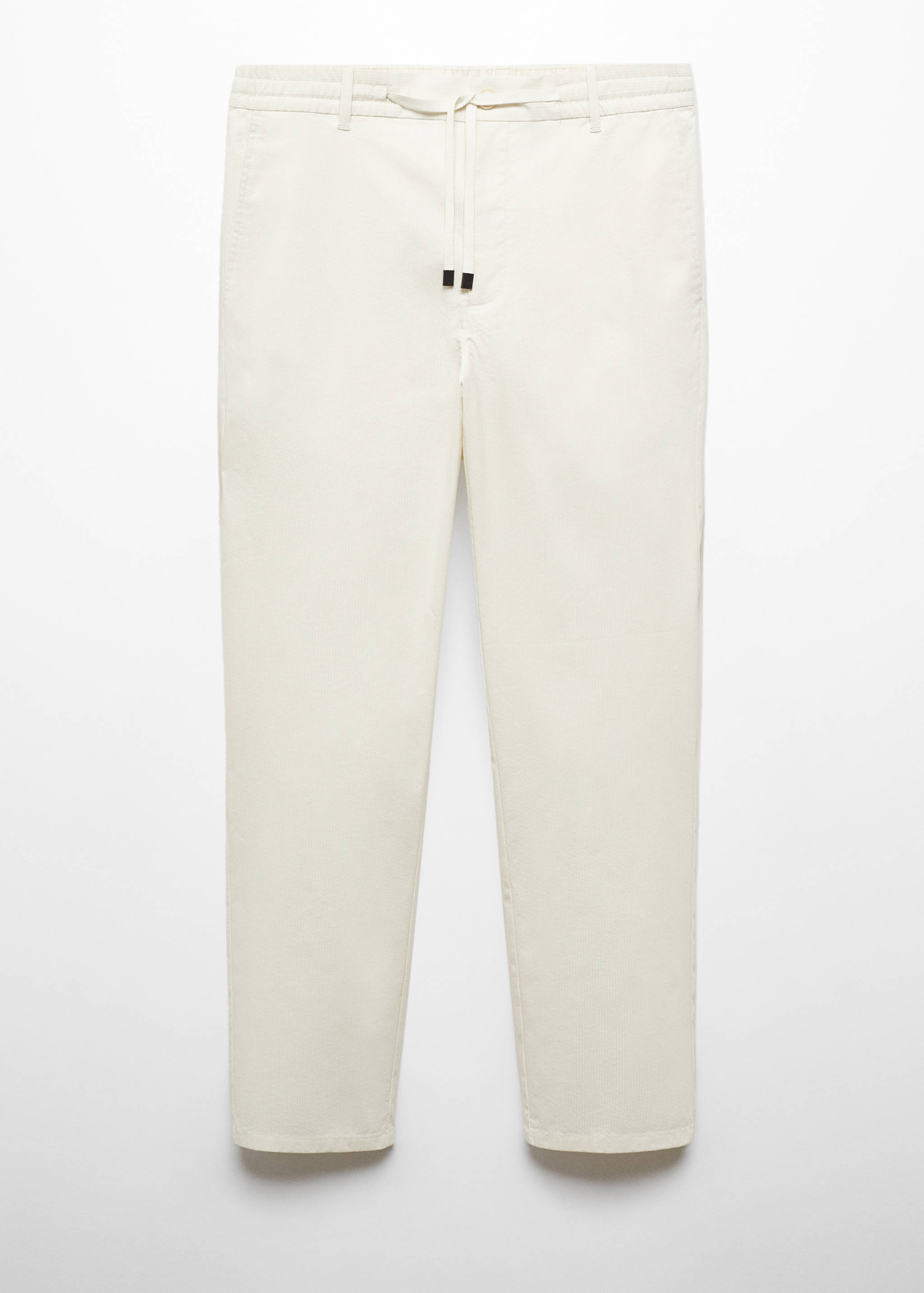 Cotton seersucker trousers with drawstring - Article without model