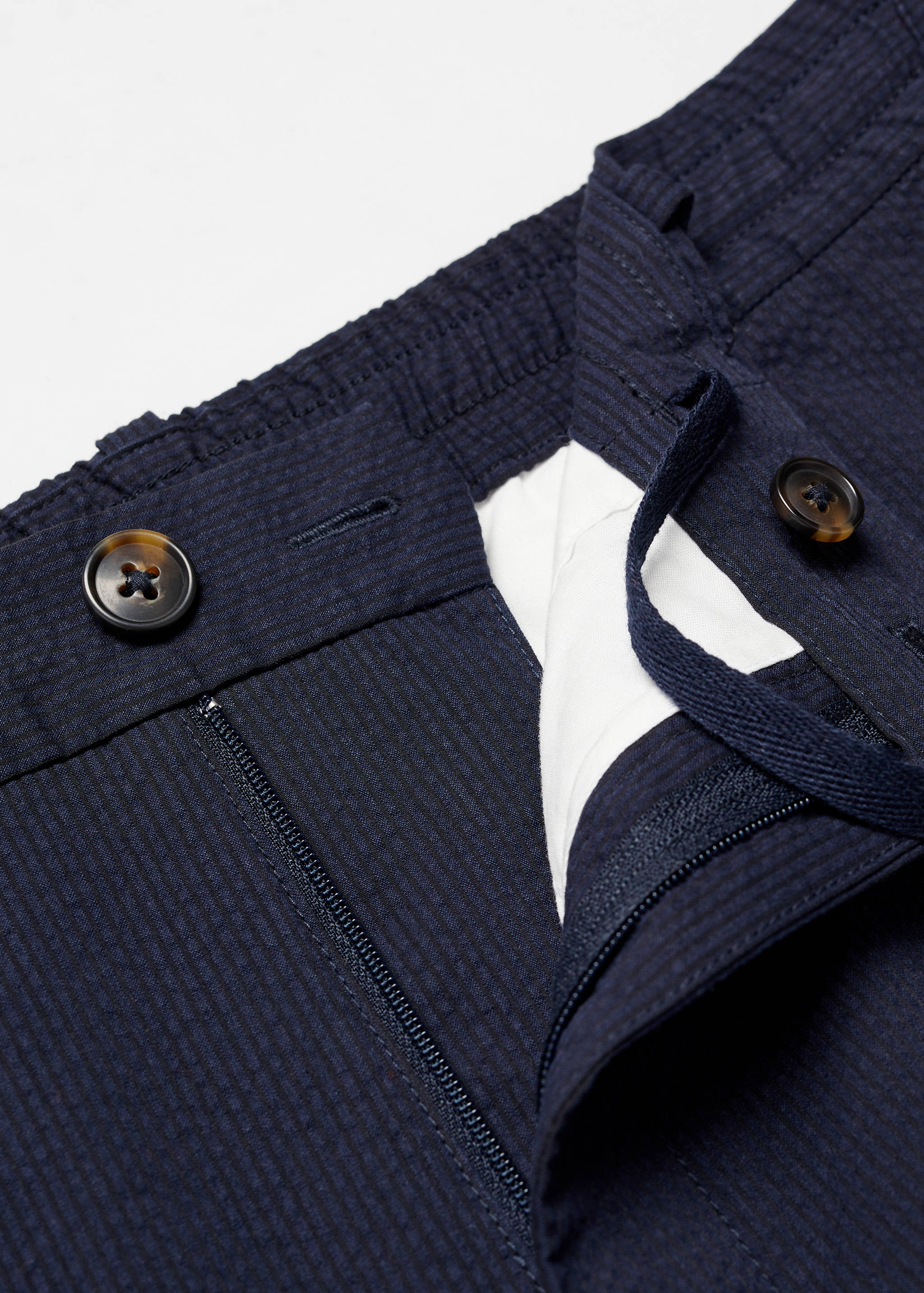 Cotton seersucker trousers with drawstring - Details of the article 8