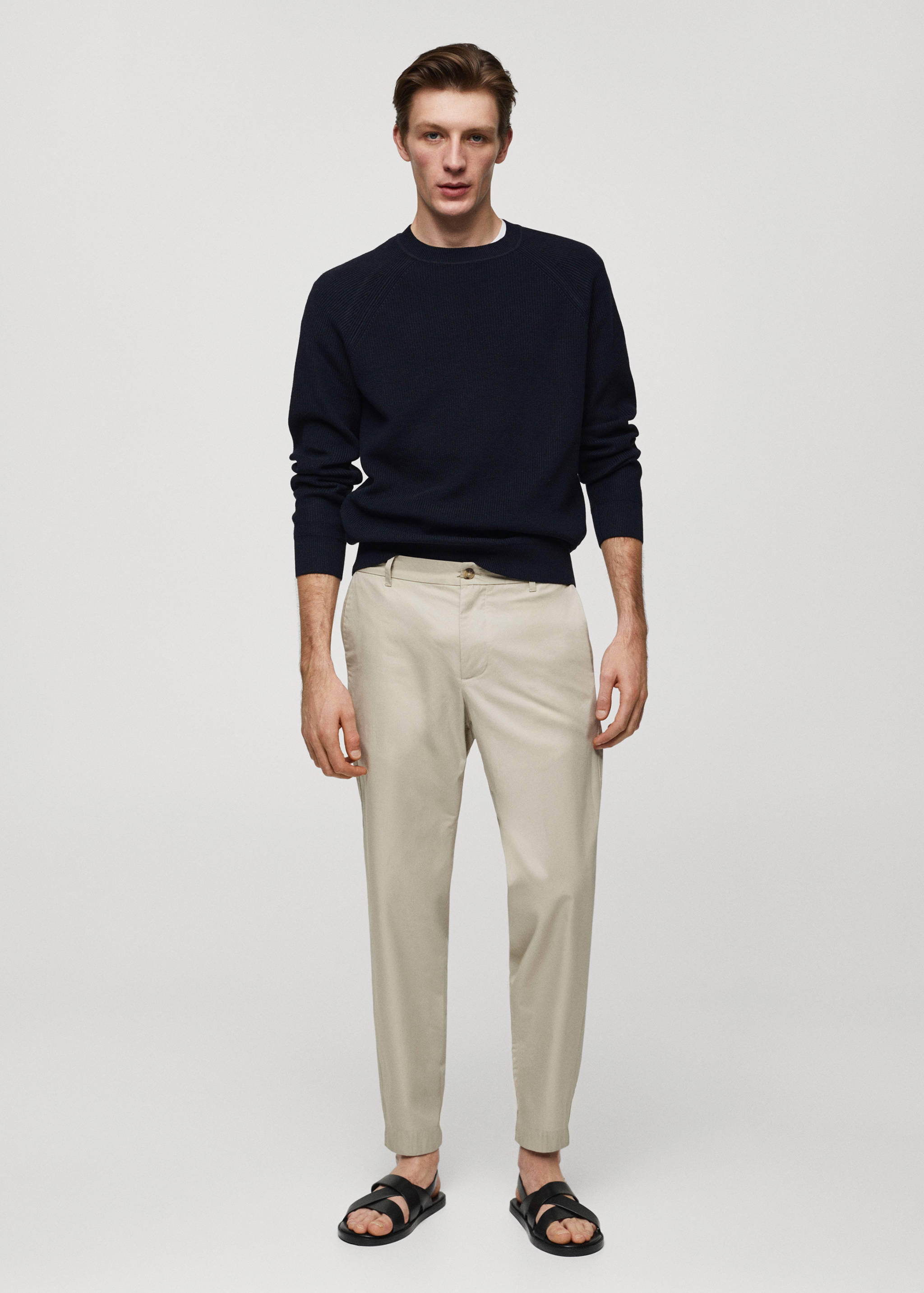 100% slim-fit cotton trousers - General plane
