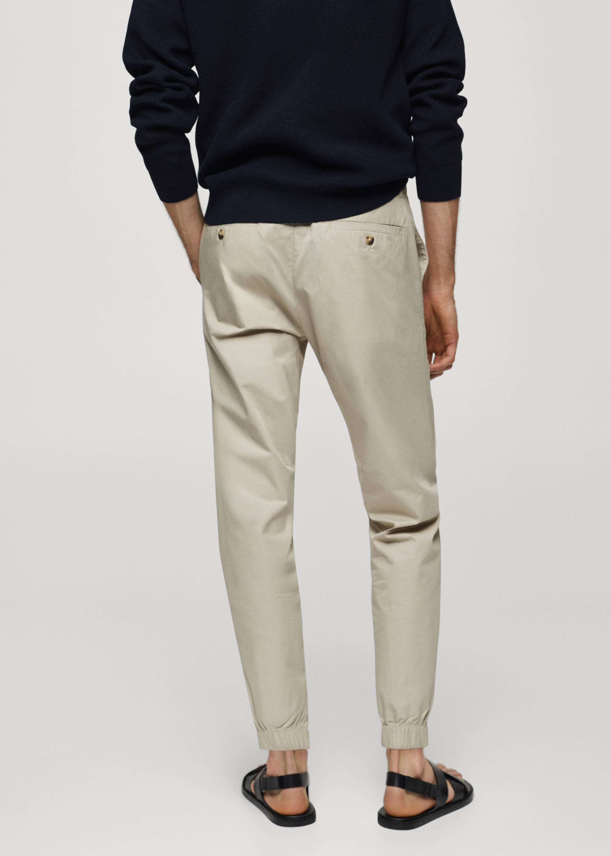 100% slim-fit cotton trousers - Reverse of the article
